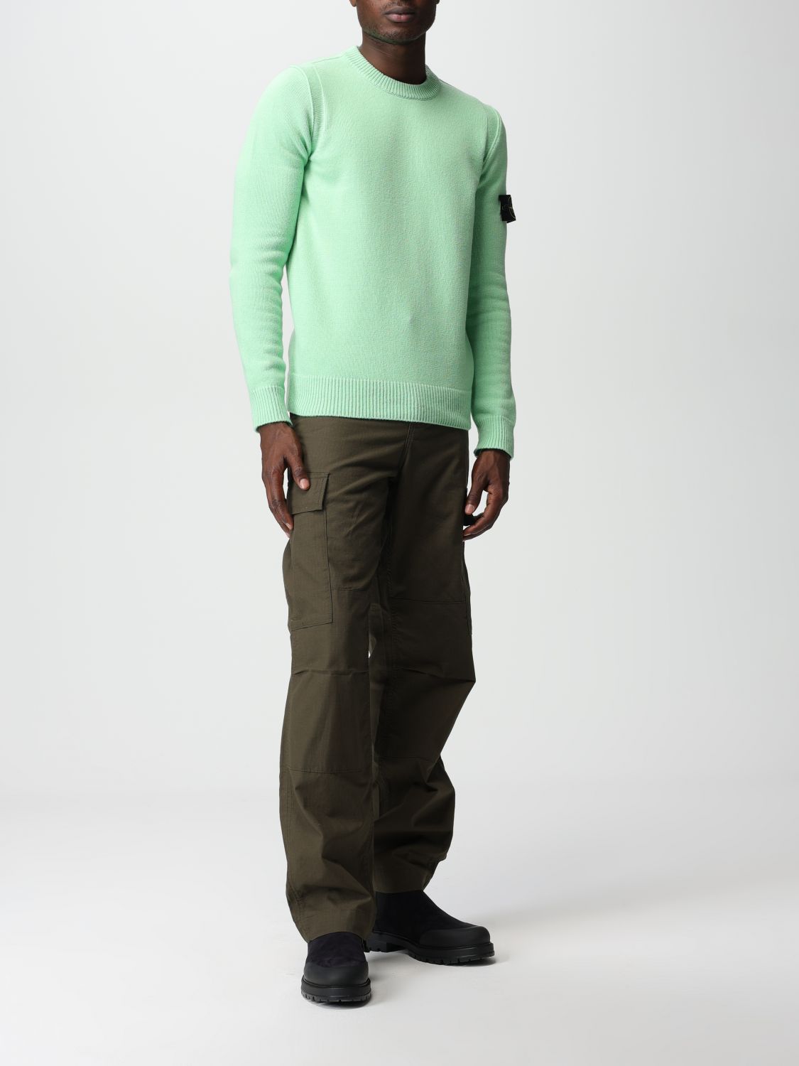 STONE ISLAND: sweater for man - Grass Green  Stone Island sweater 508A3  online at