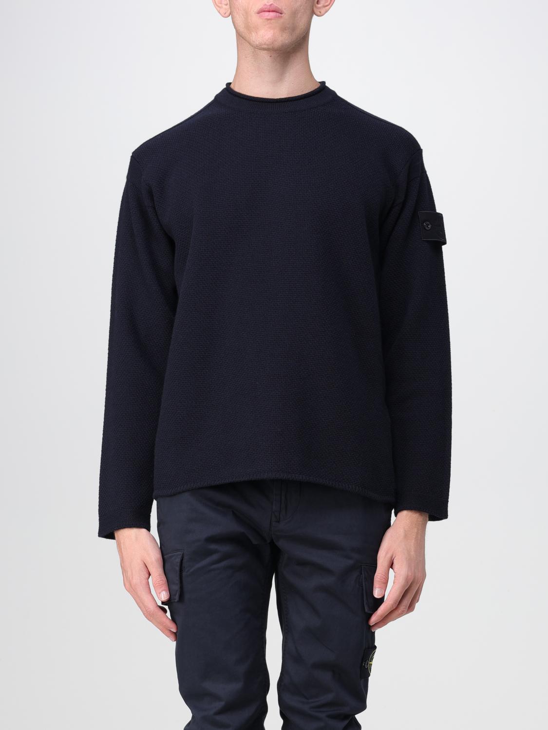 Stone Island Light Rws Pure Wool Sweater In Blue