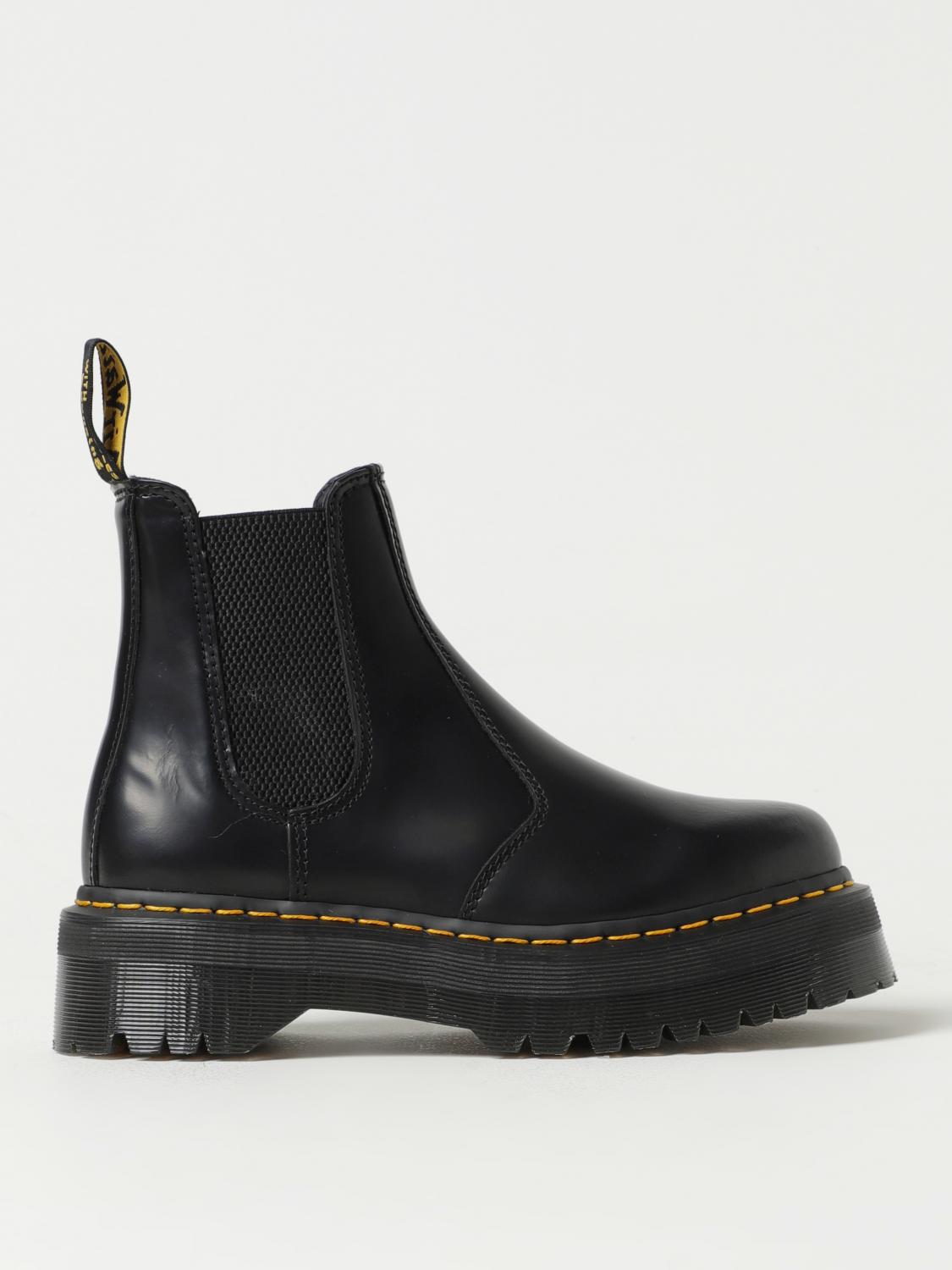 DR. MARTENS' FLAT ANKLE BOOTS DR. MARTENS WOMAN COLOR BLACK,394551002