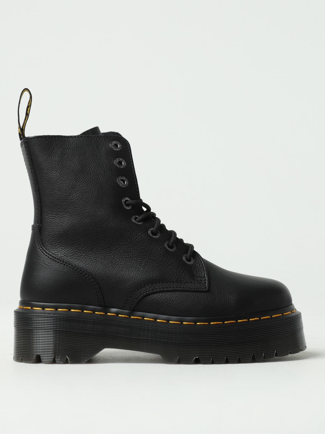 Dr. Martens Jadon Smooth Platform Lace-up Combat Boots In Black