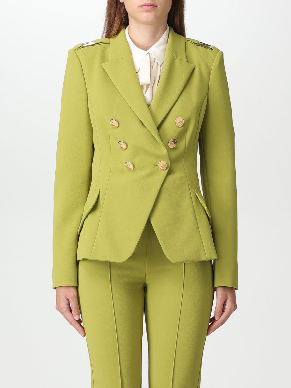 ELISABETTA FRANCHI DOUBLE-BREASTED CREPE BLAZER,394695059