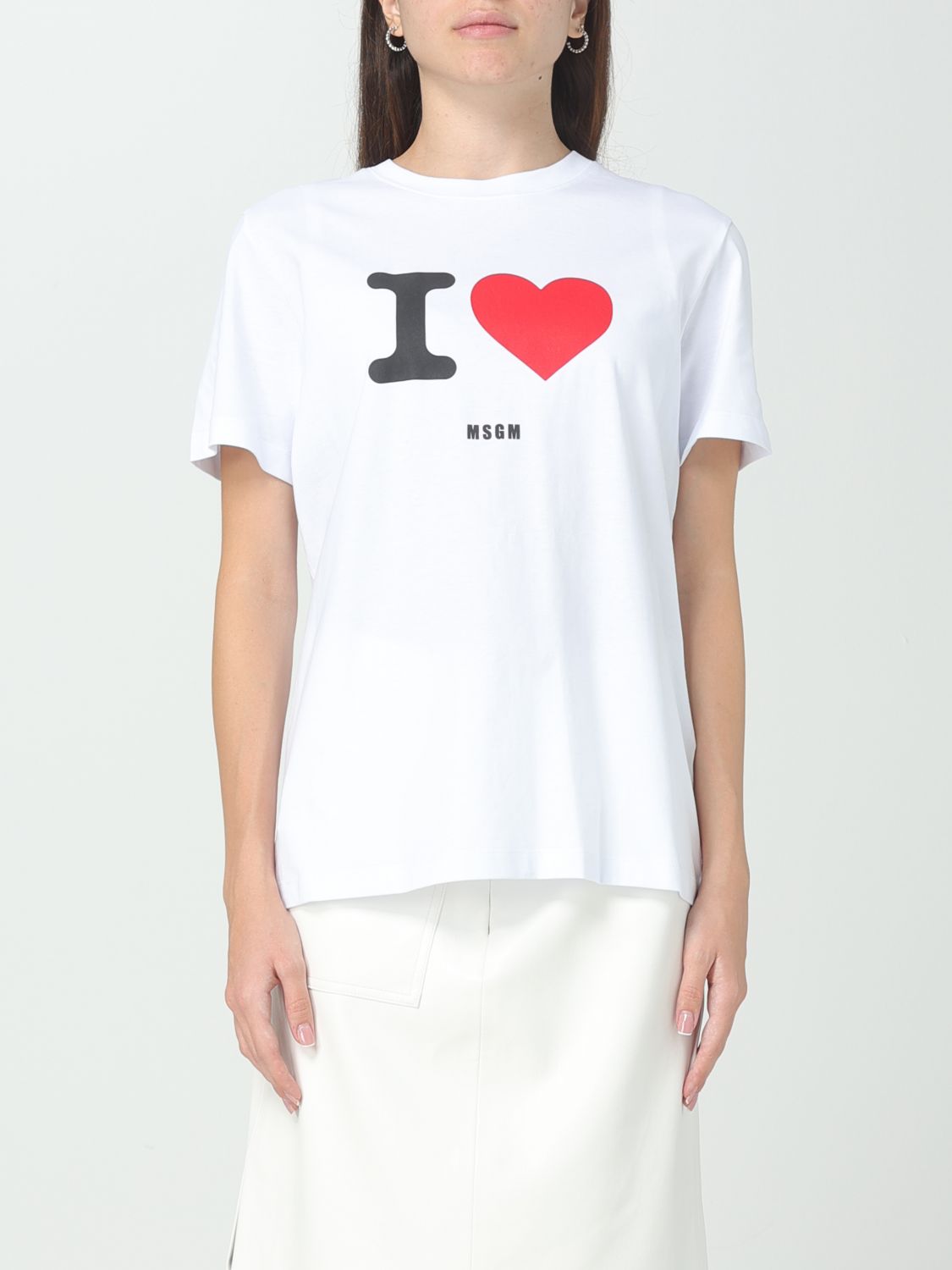 Shop Msgm Cotton T-shirt In White