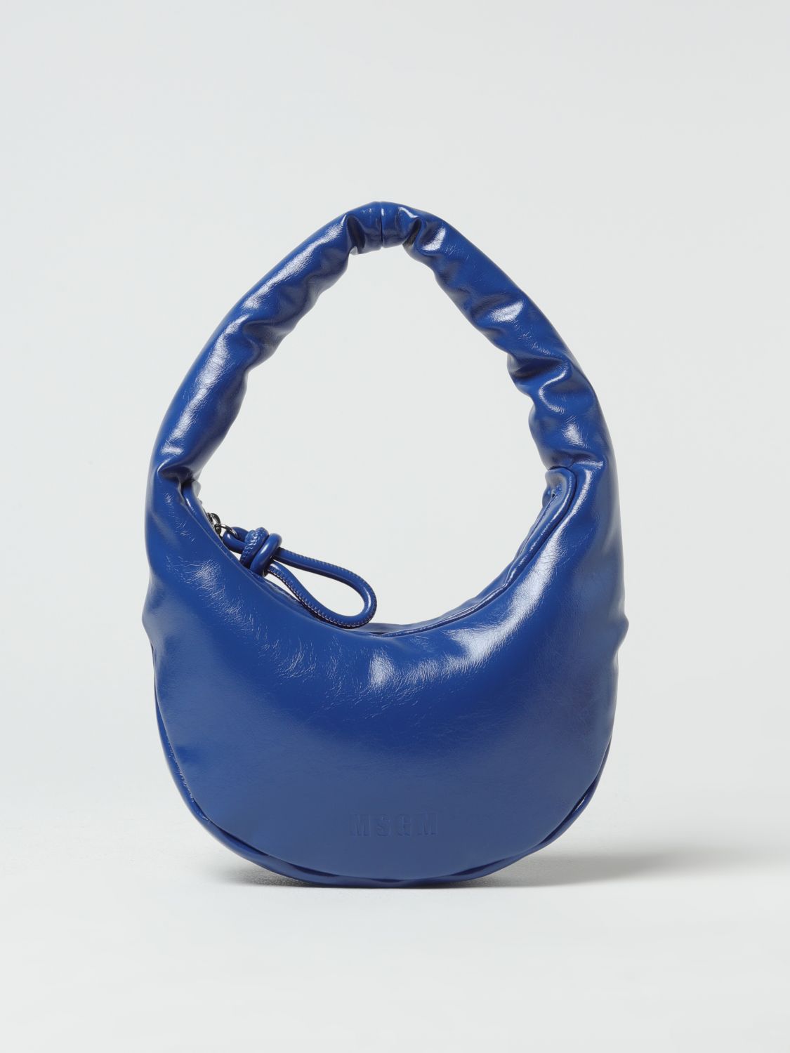 Shop Msgm Bag In Natural Grain Synthetic Nappa In Blue