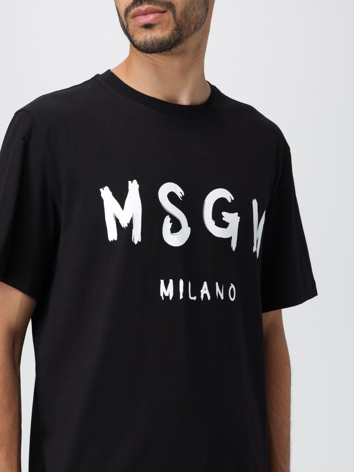 MSGM: t-shirt for men - Black | Msgm t-shirt 2000MM510200002