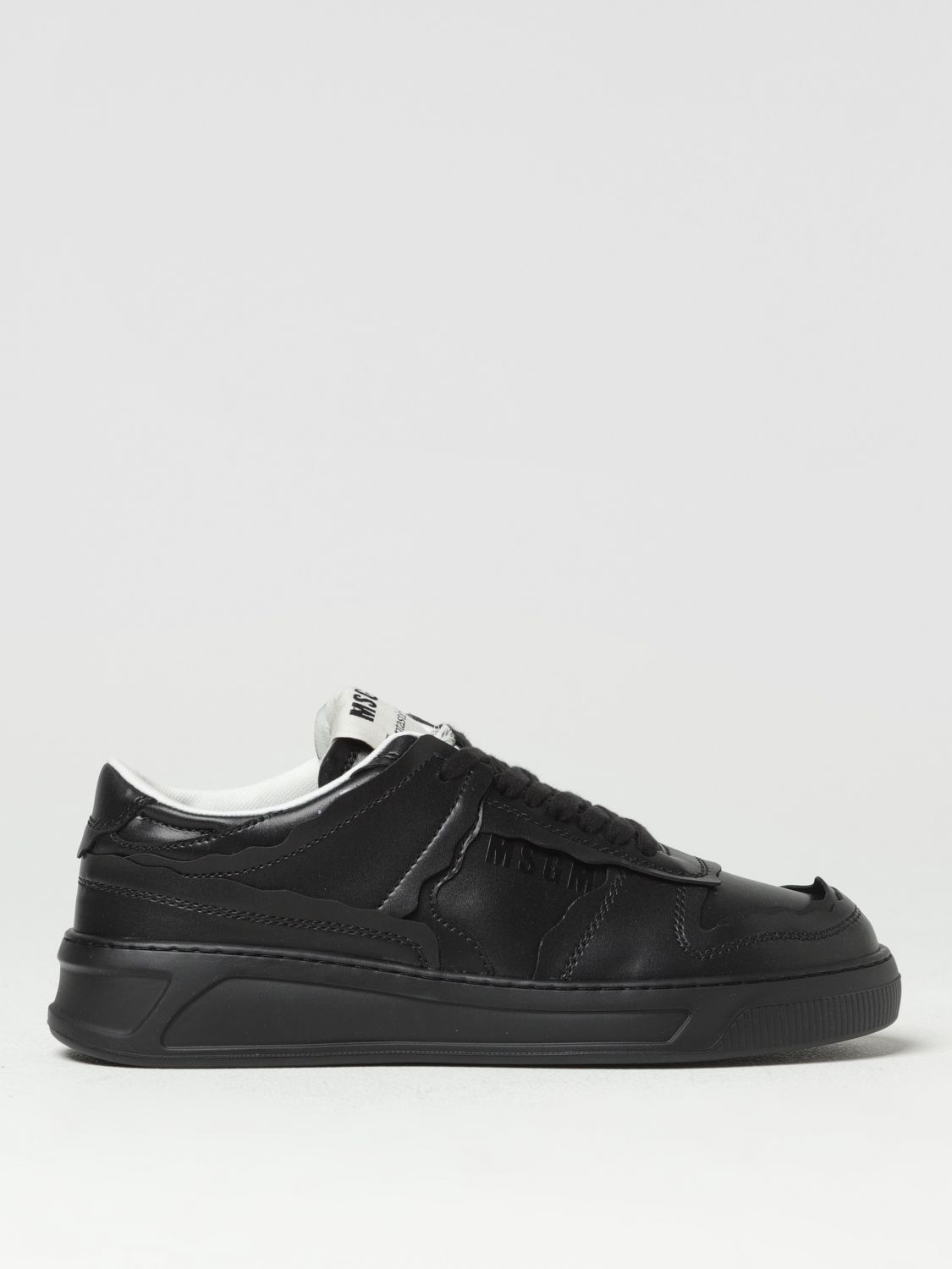 Shop Msgm Fantastic Green Sneakers In Recycled Synthetic Leather In Black