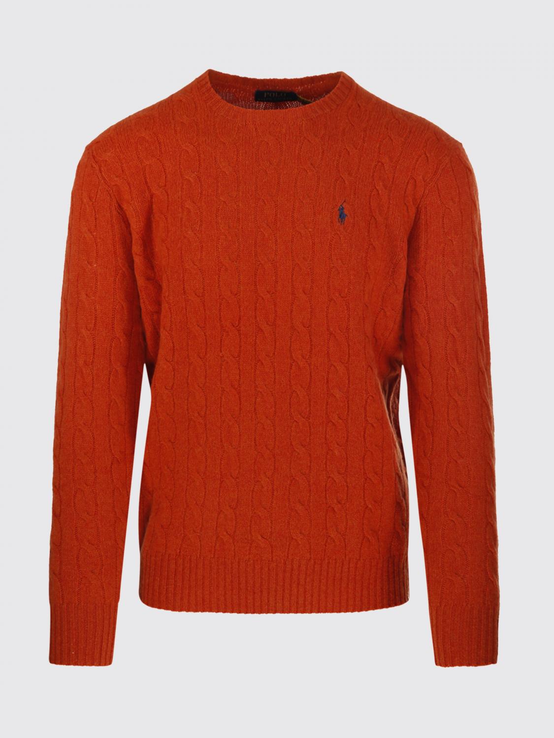 Polo Ralph Lauren Cable Knit Round Neck Sweater In Red