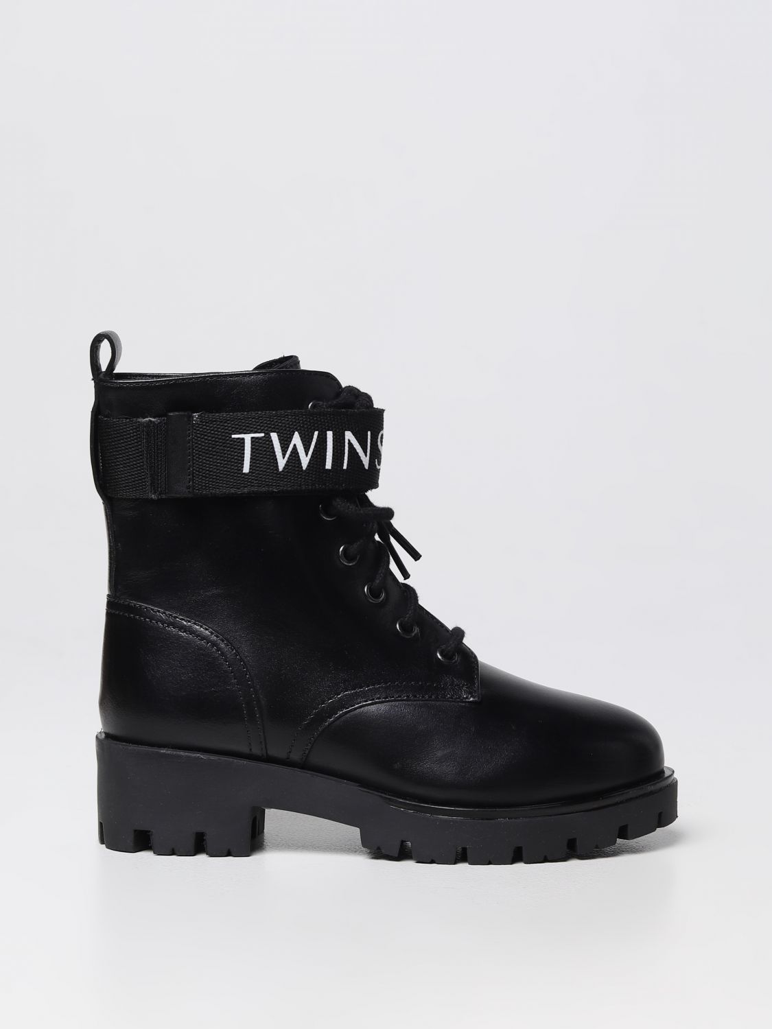 twinset leather ankle boots