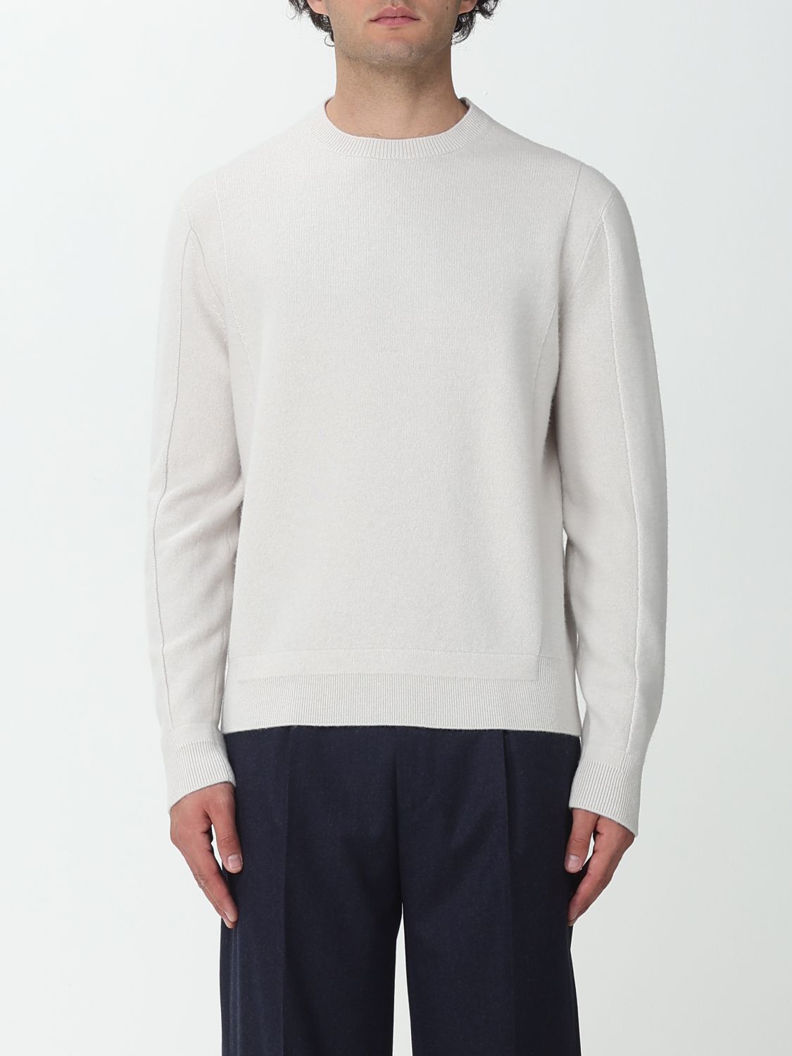 Zegna Sweater In Wool And Cashmere In White