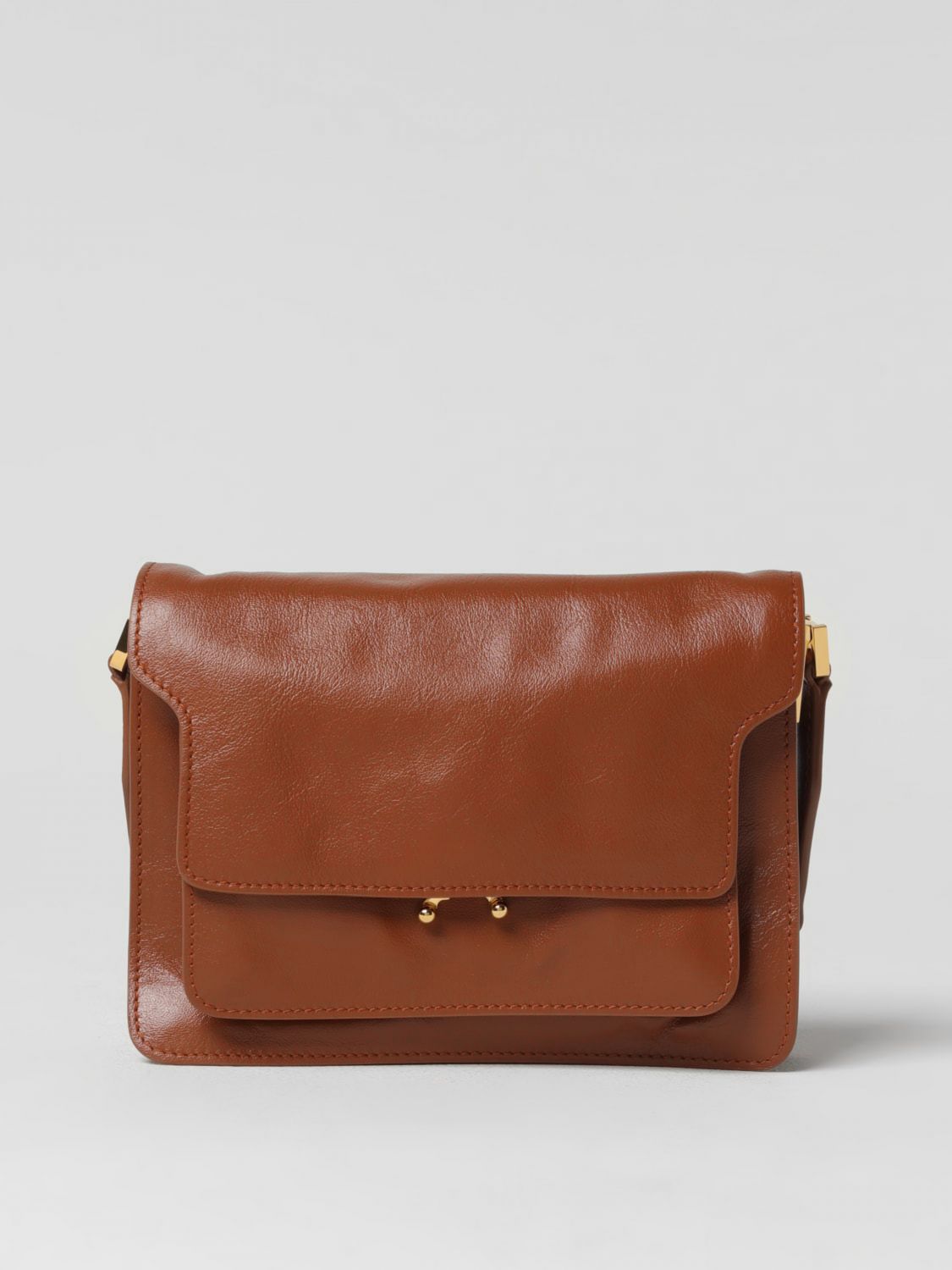 Marni - Trunk Soft Large Bag in Brown Leather - Shoulder Bags - Man
