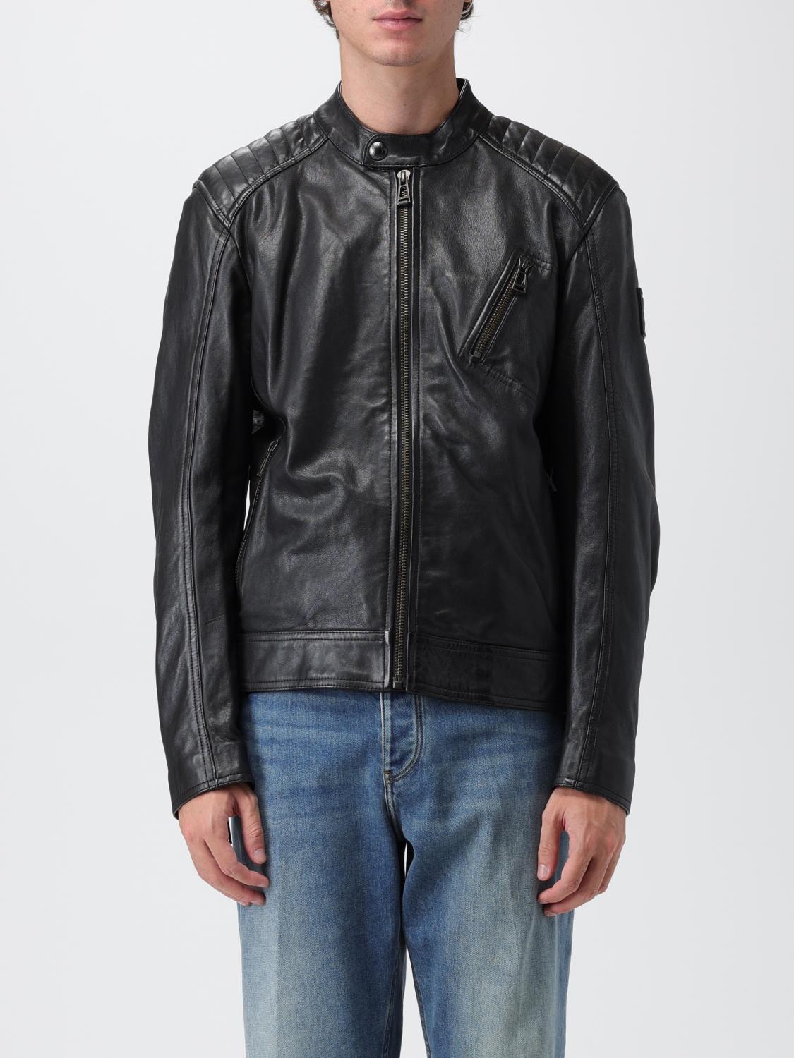 Belstaff Lambskin V Racer Jacket In Black