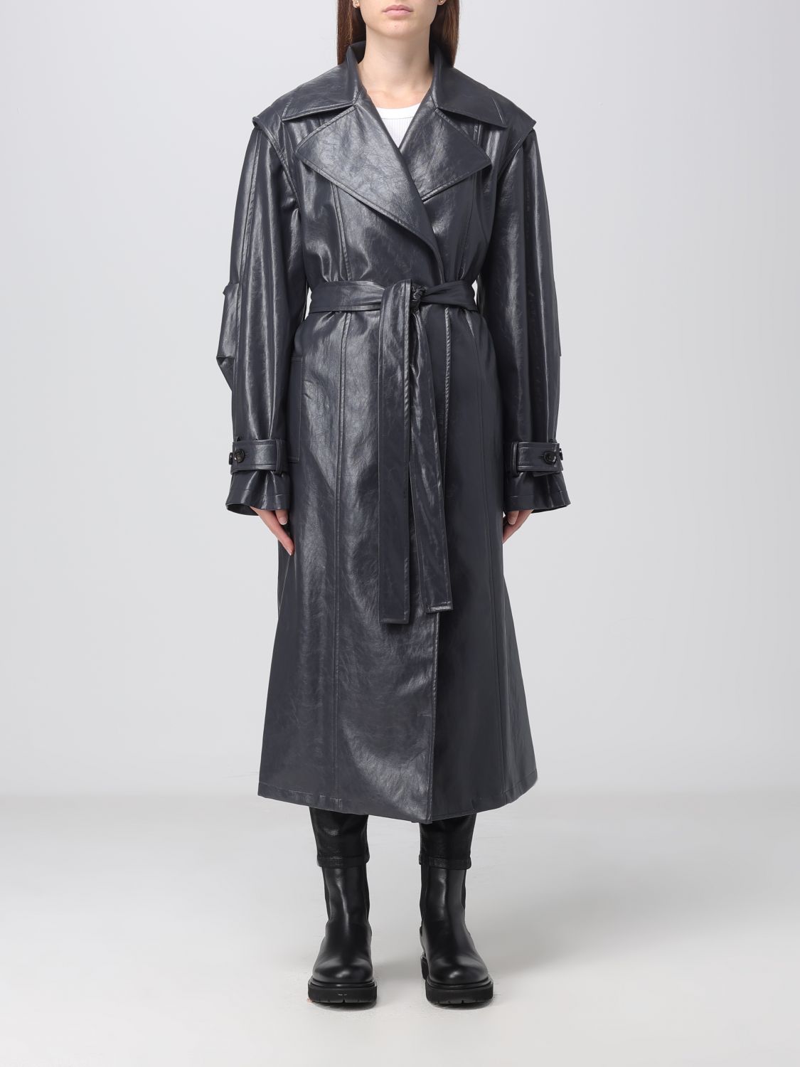 Shop Federica Tosi Coat  Woman Color Grey