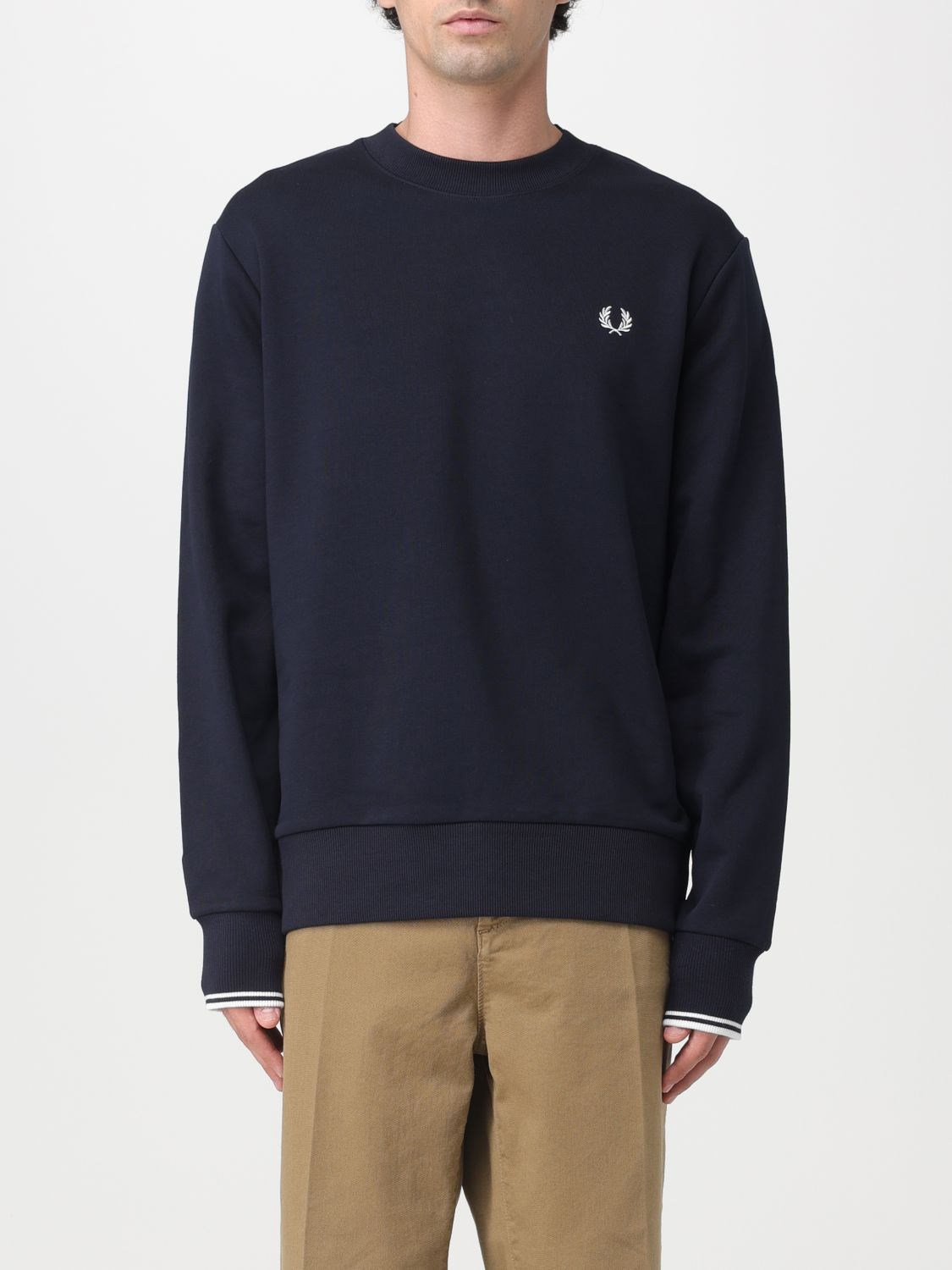 FRED PERRY SWEATSHIRT FRED PERRY MEN COLOR BLUE,398310009