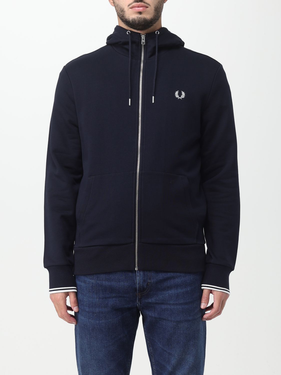 FRED PERRY SWEATSHIRT FRED PERRY MEN COLOR BLUE,398311009