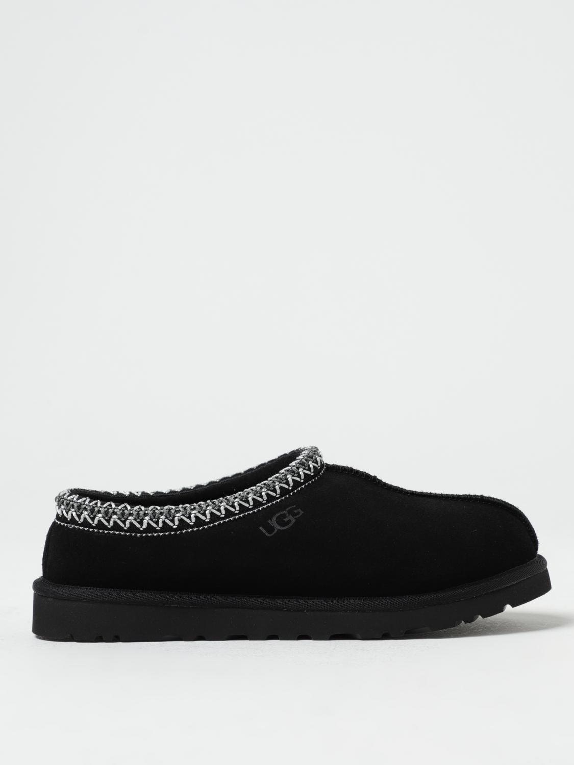 Ugg Mens Black Tasman Ii Shearling-lined Suede Slippers Eur 41 / 7 Uk In Black