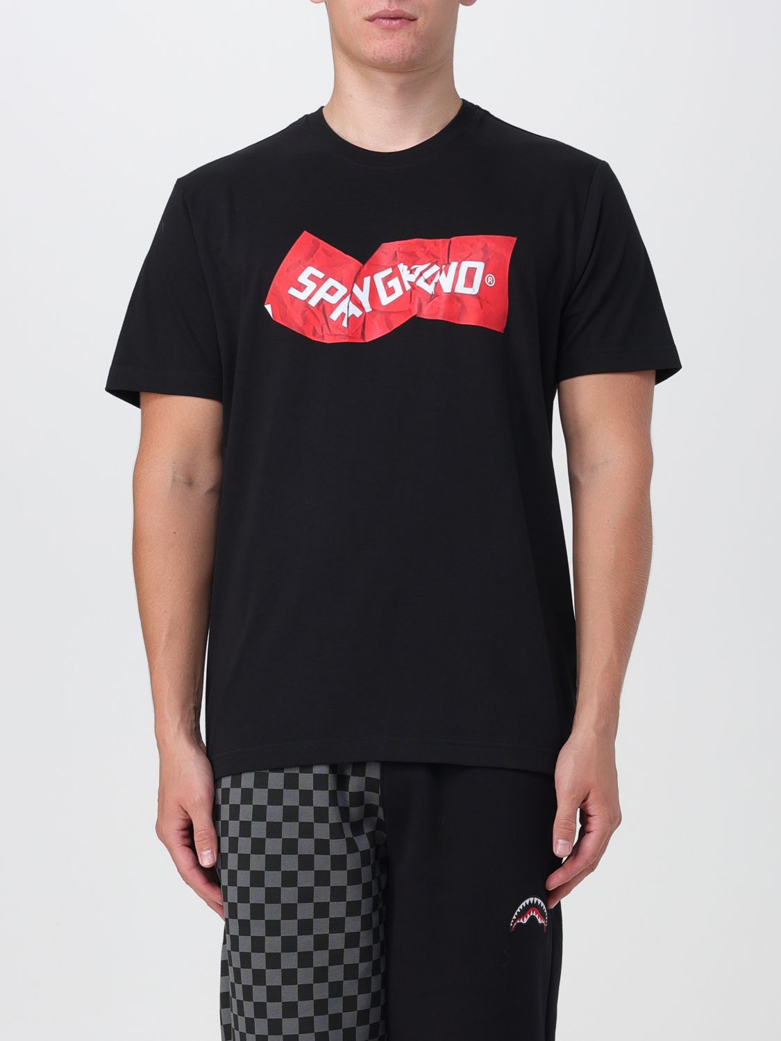 Shop Sprayground T-shirt  Men Color Black