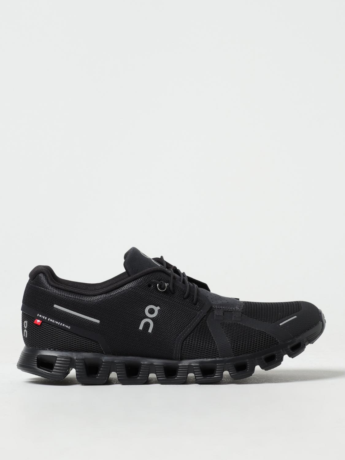 Plain black running outlet shoes