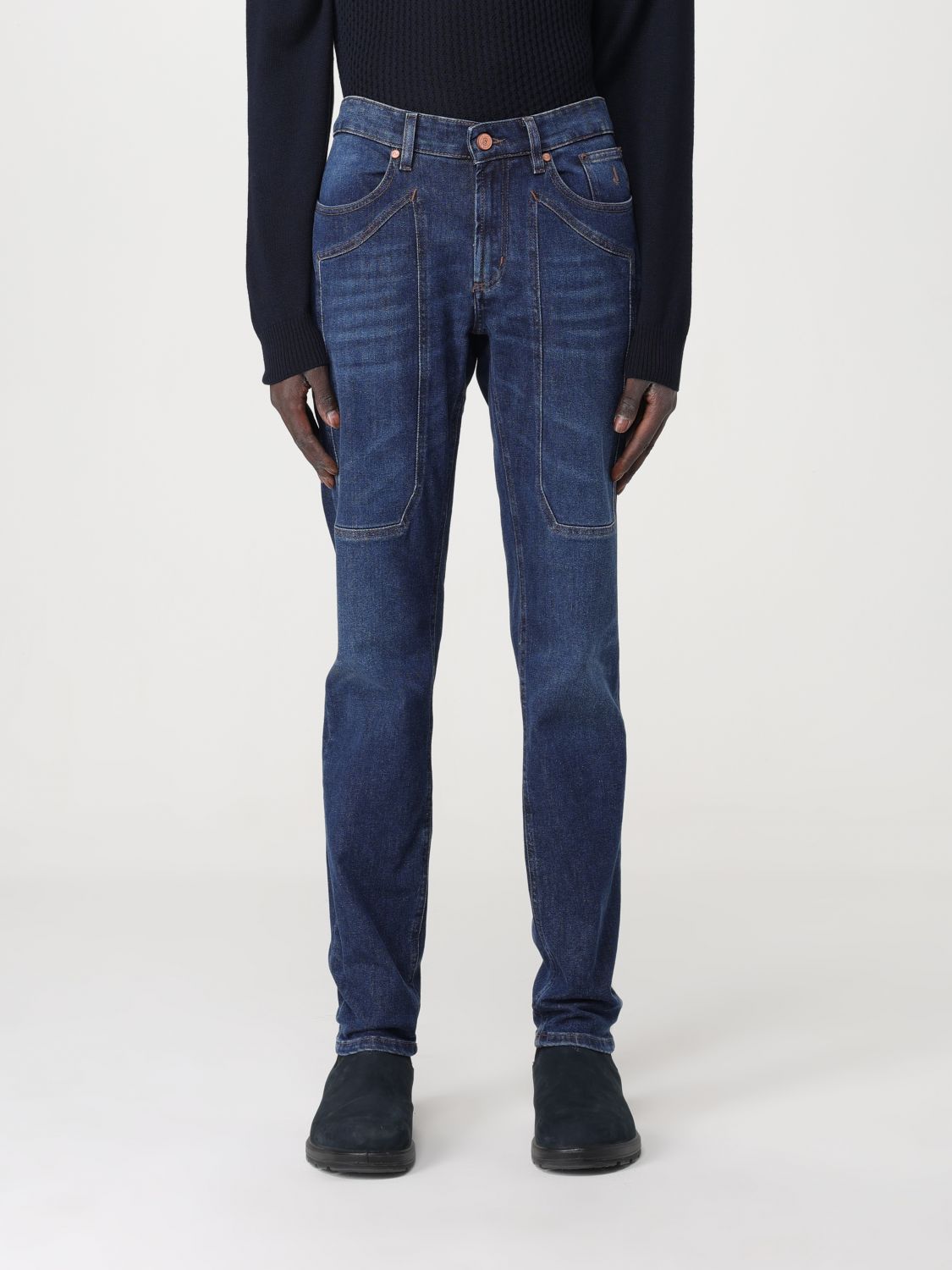 Jeans Uomo blu con bottone logato JECKERSON PA077 KI001D1007 - Gaballo