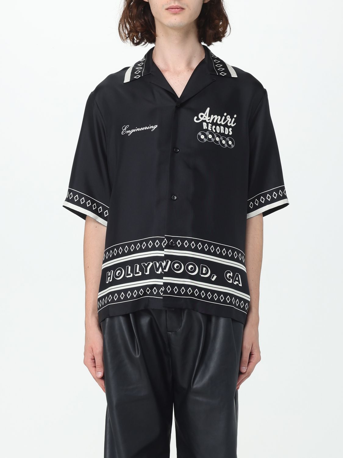 Amiri Falling Records Silk Shirt