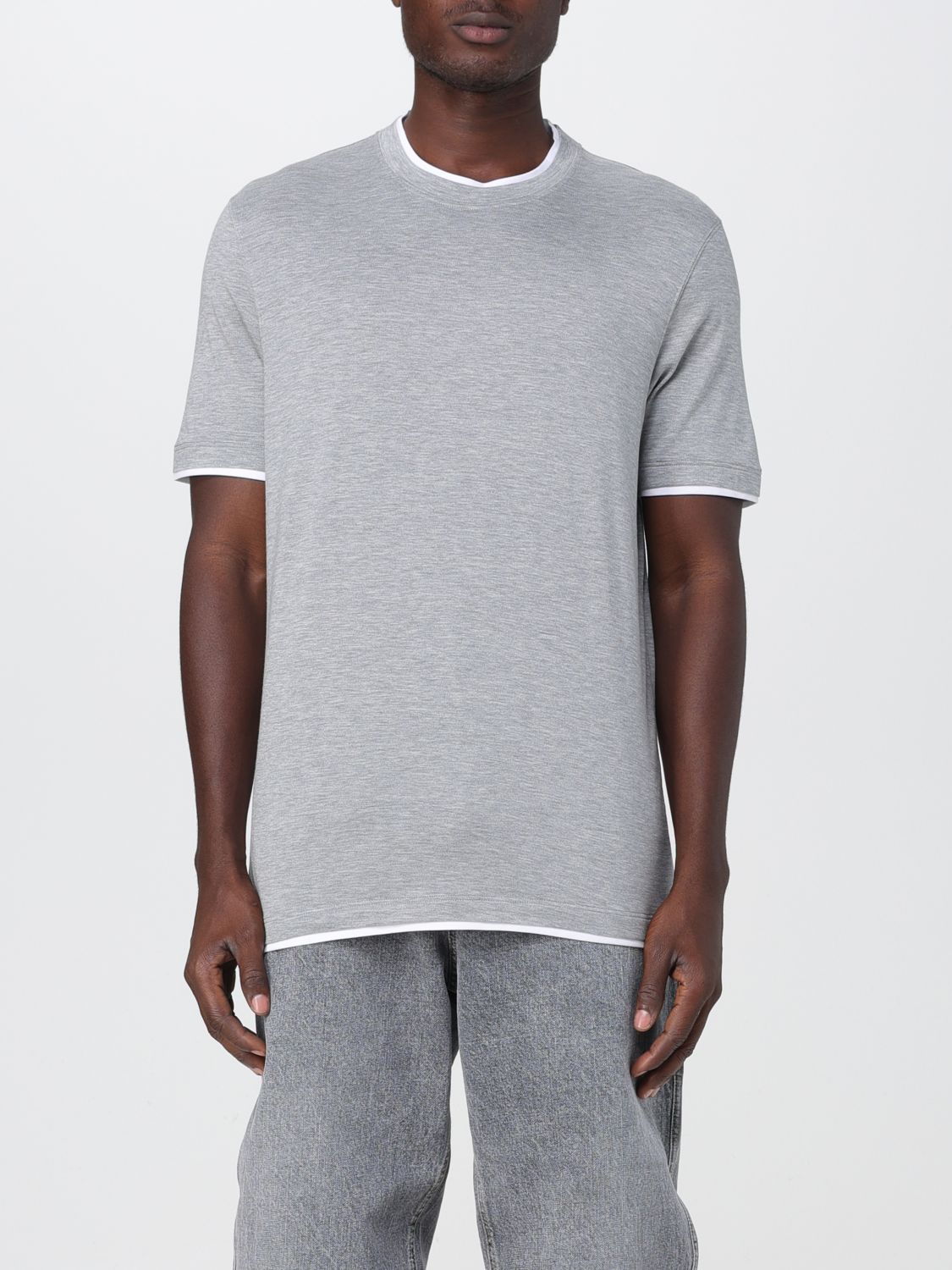 Shop Brunello Cucinelli T-shirt  Men Color Grey