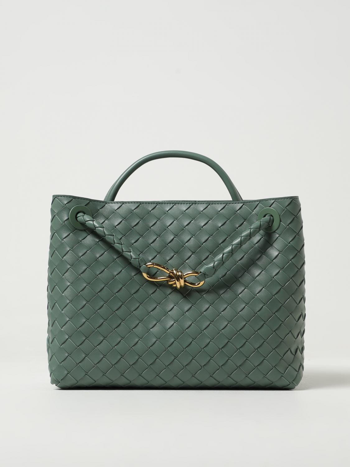 Bottega Veneta Andiamo Bag In Woven Nappa In Green