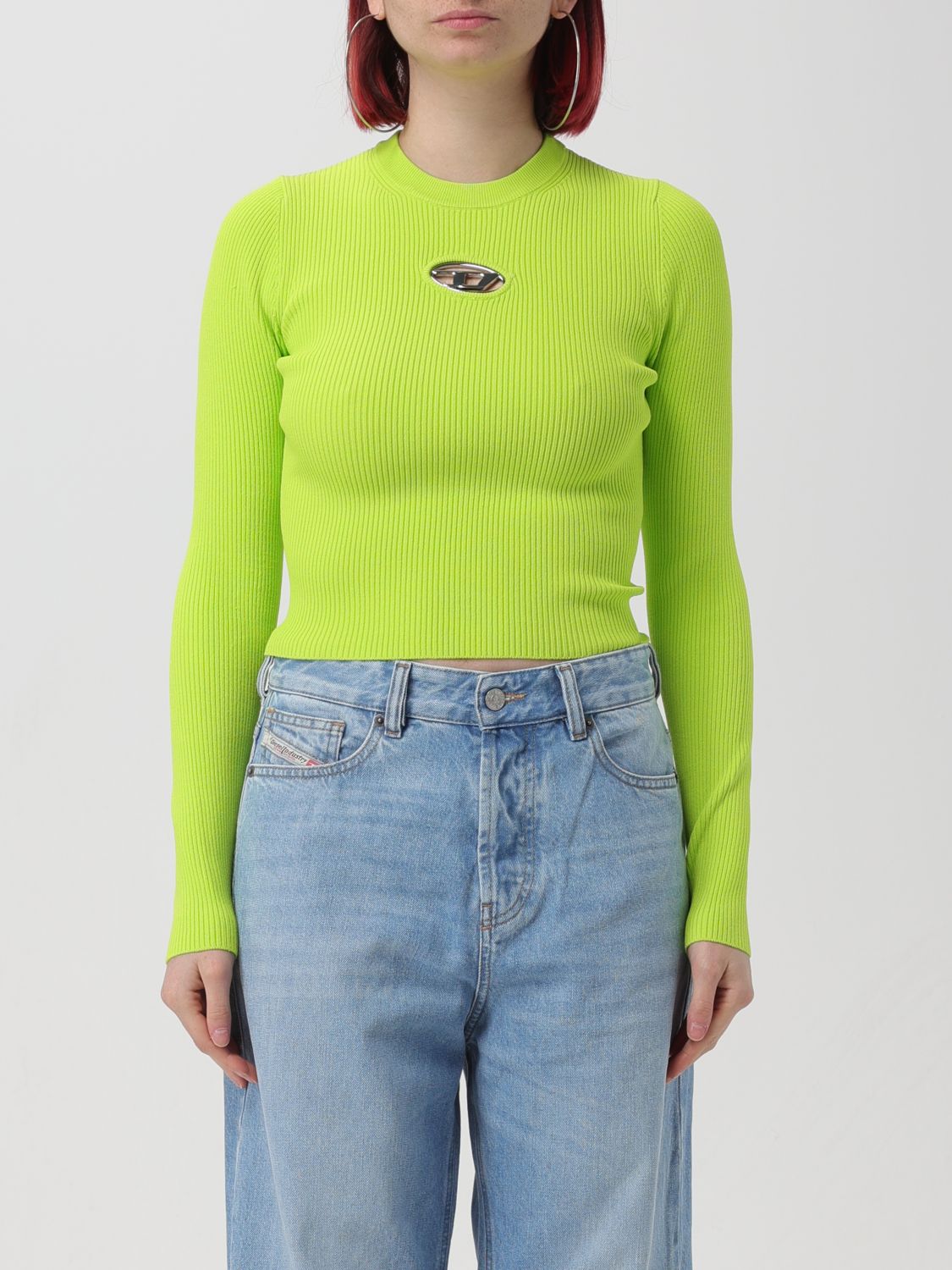 Shop Diesel Sweater  Woman Color Green