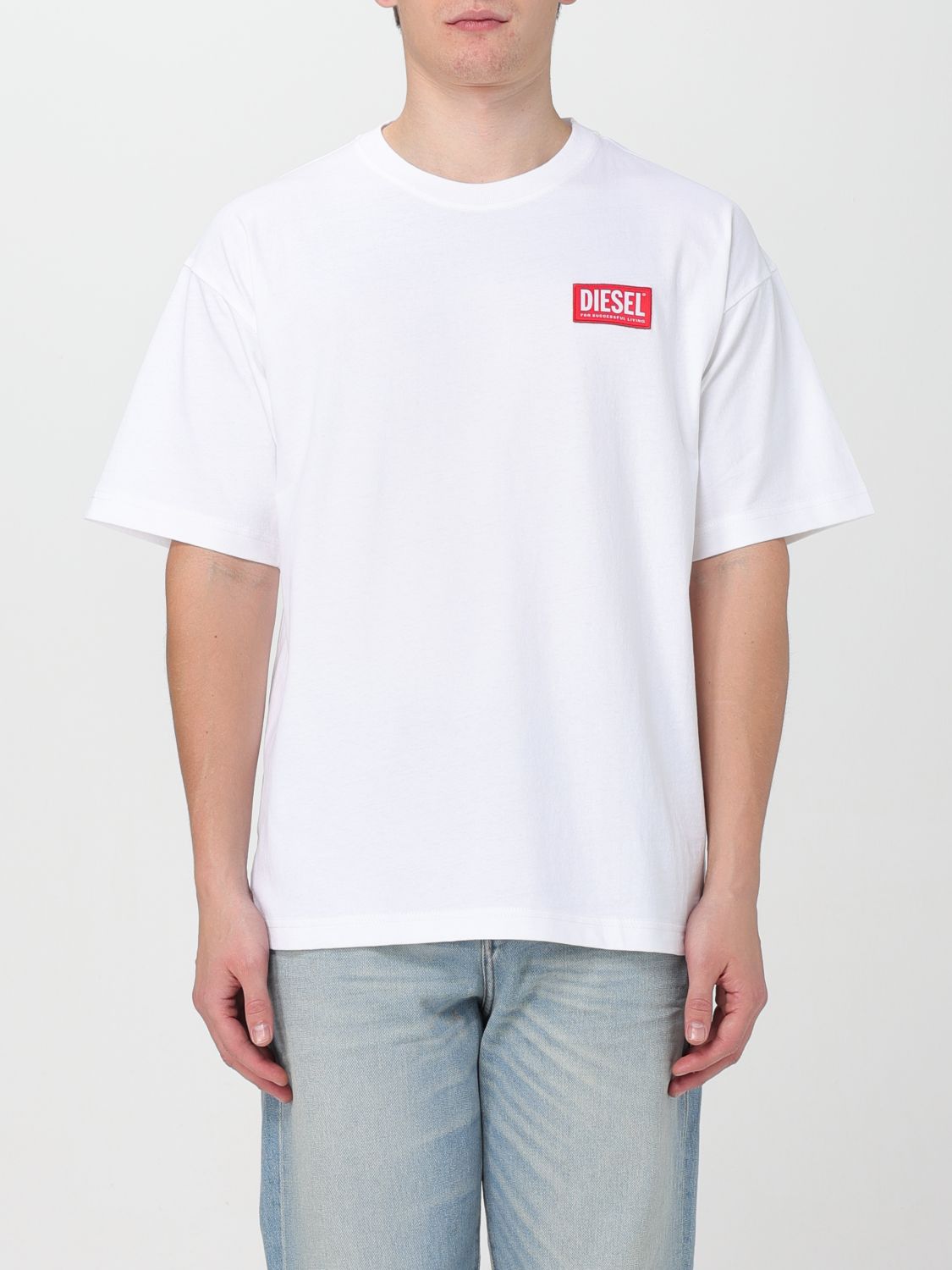 Shop Diesel T-shirt  Men Color White