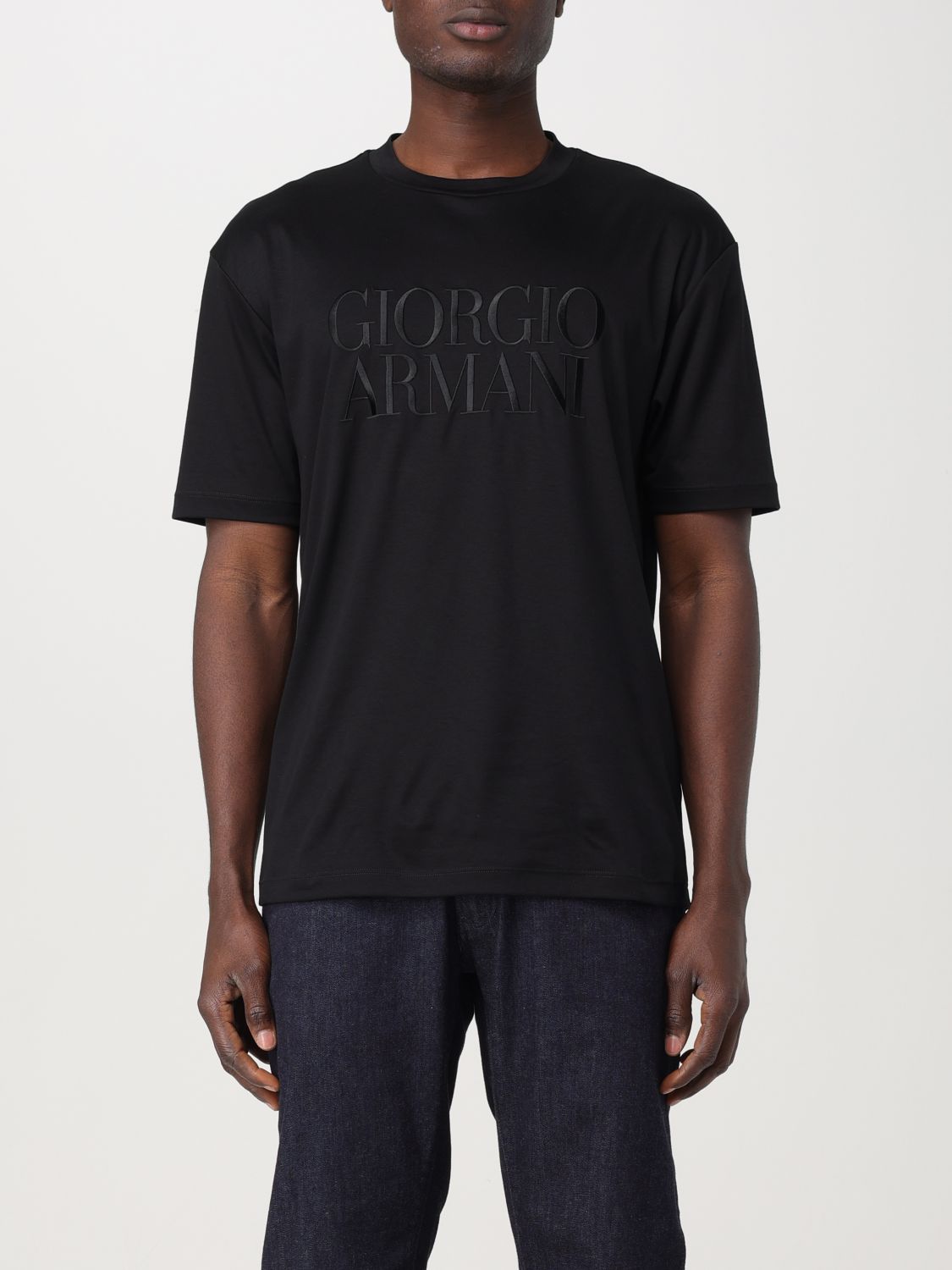 Shop Giorgio Armani T-shirt  Men Color Black