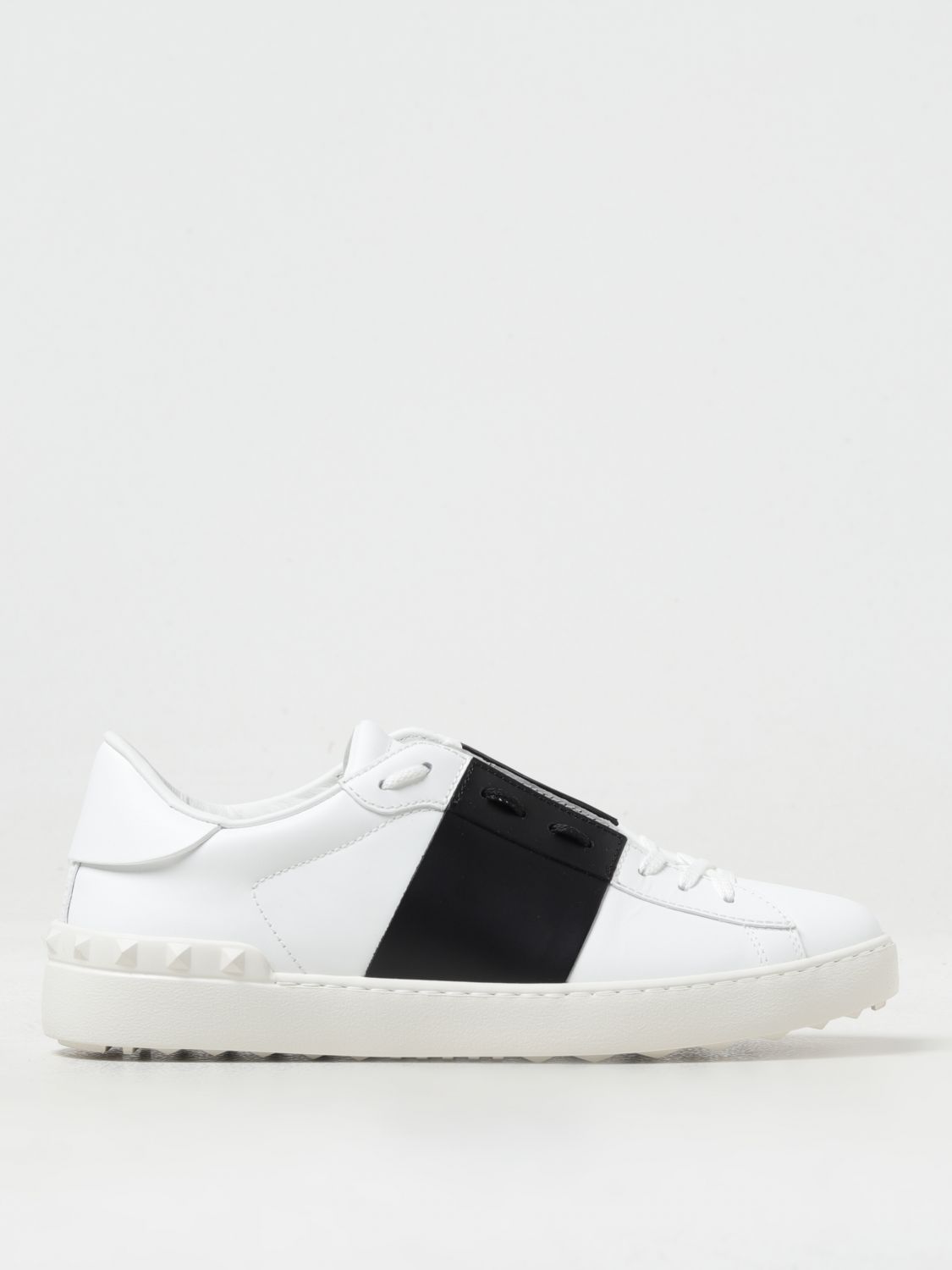 Shop Valentino Open Sneakers In Leather In White
