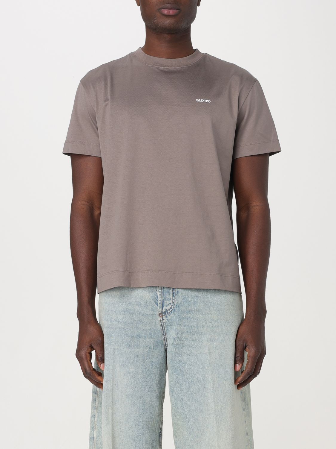 Shop Valentino T-shirt  Men Color Grey