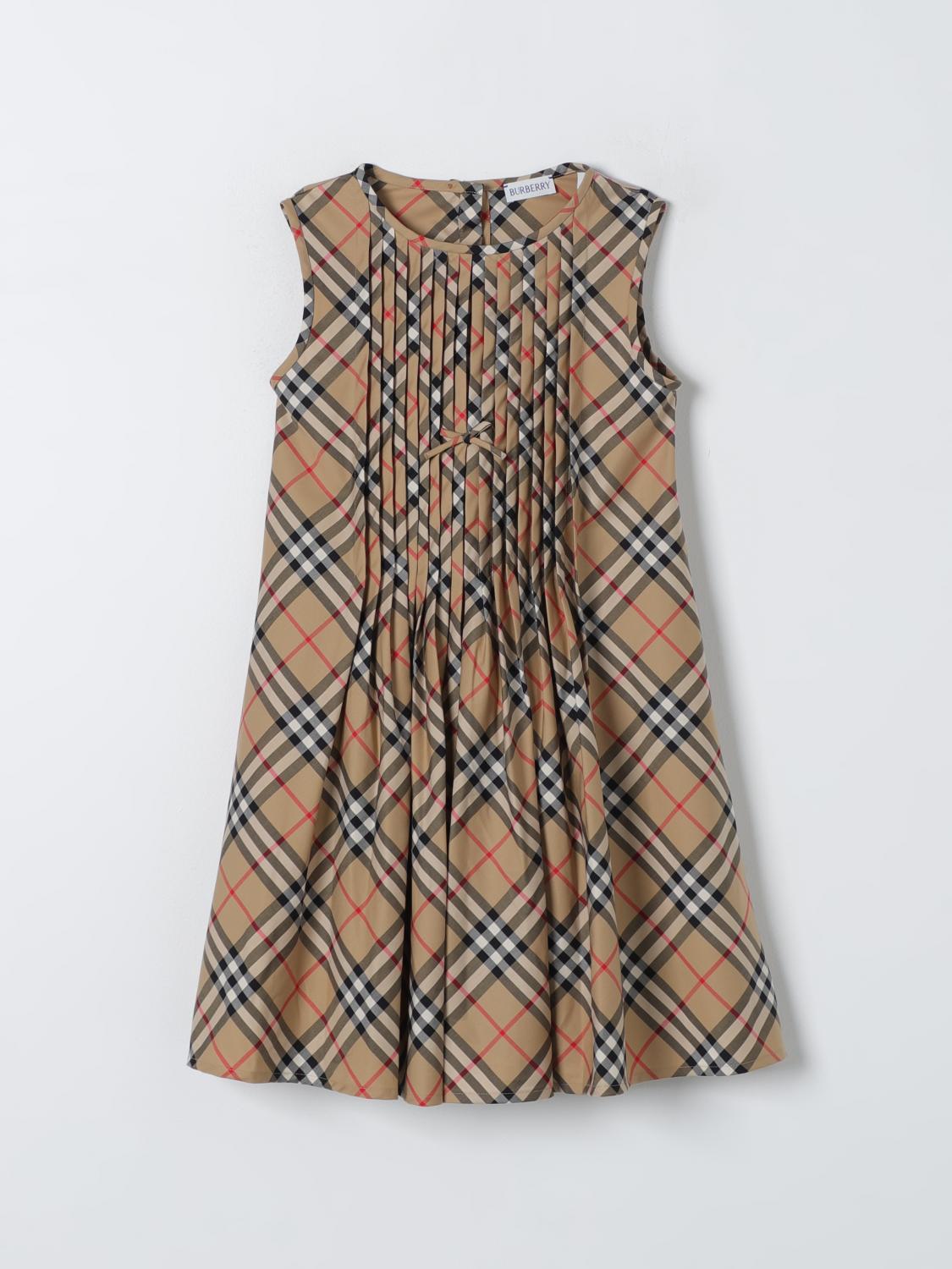 Shop Burberry Dress  Kids Color Beige