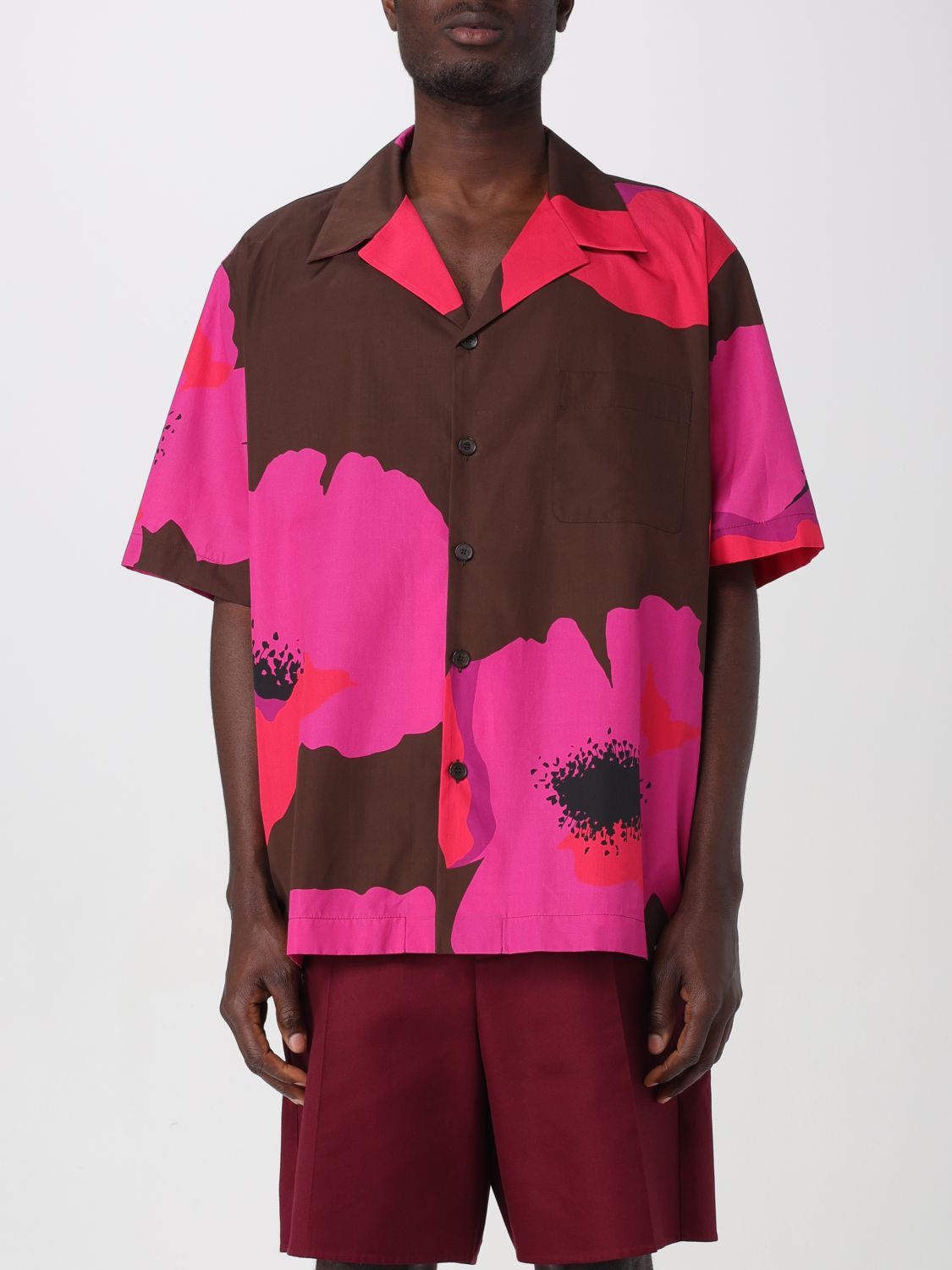 Shop Valentino Shirt  Men Color Fuchsia