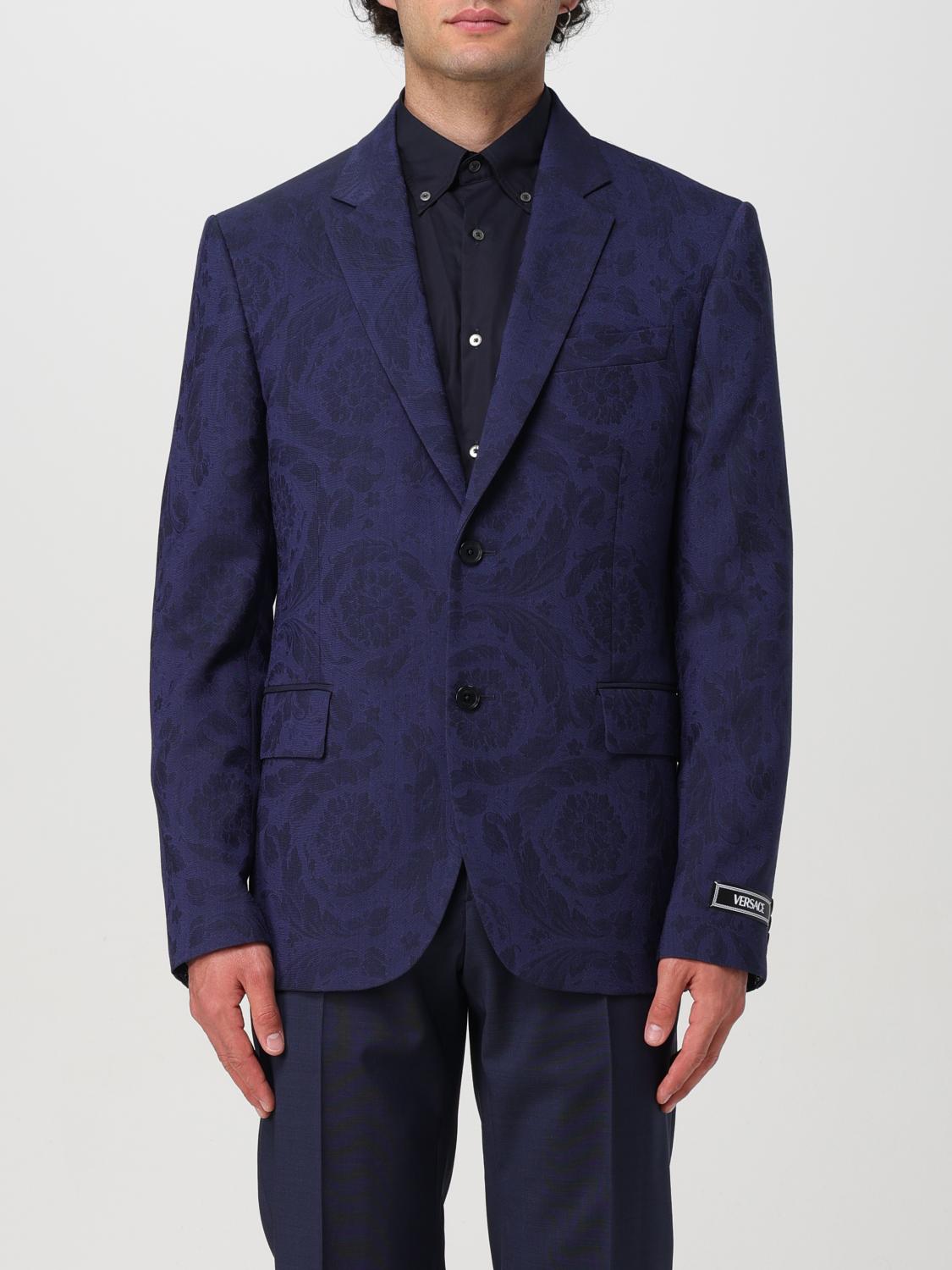 Shop Versace Blazer  Men Color Blue