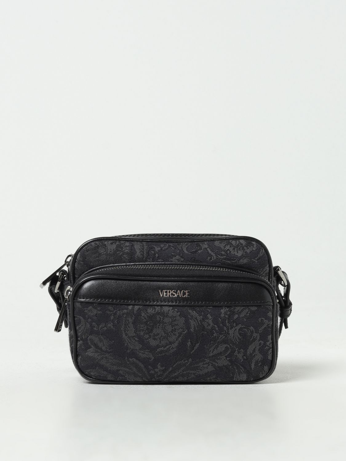 Versace Logo Baroque Print Leather Pouch for Men | Lyst