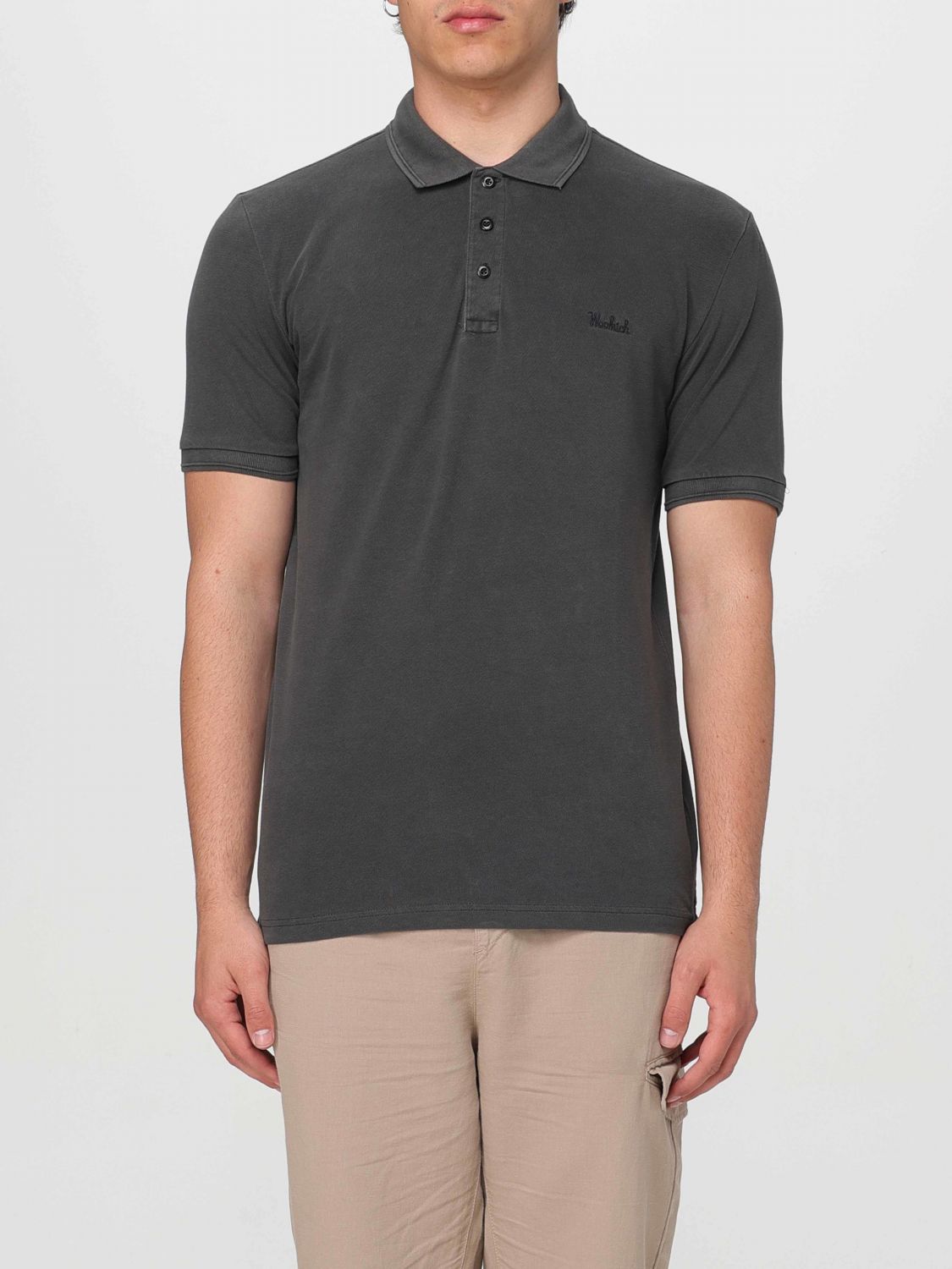 Shop Woolrich Polo Shirt  Men Color Black