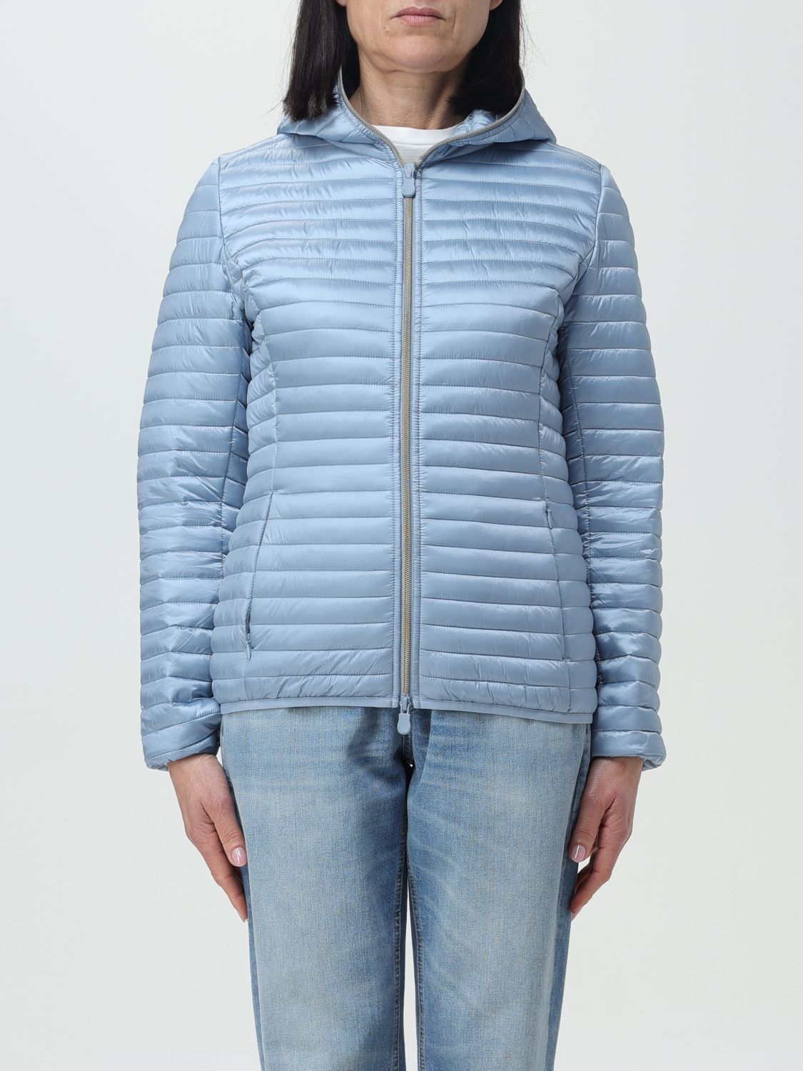 Shop Save The Duck Jacket  Woman Color Gnawed Blue