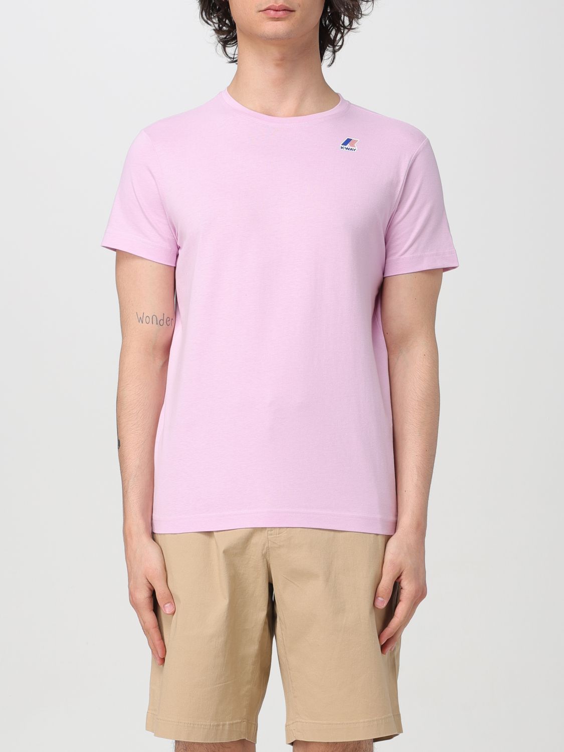 K-way T-shirt  Men Colour Pink
