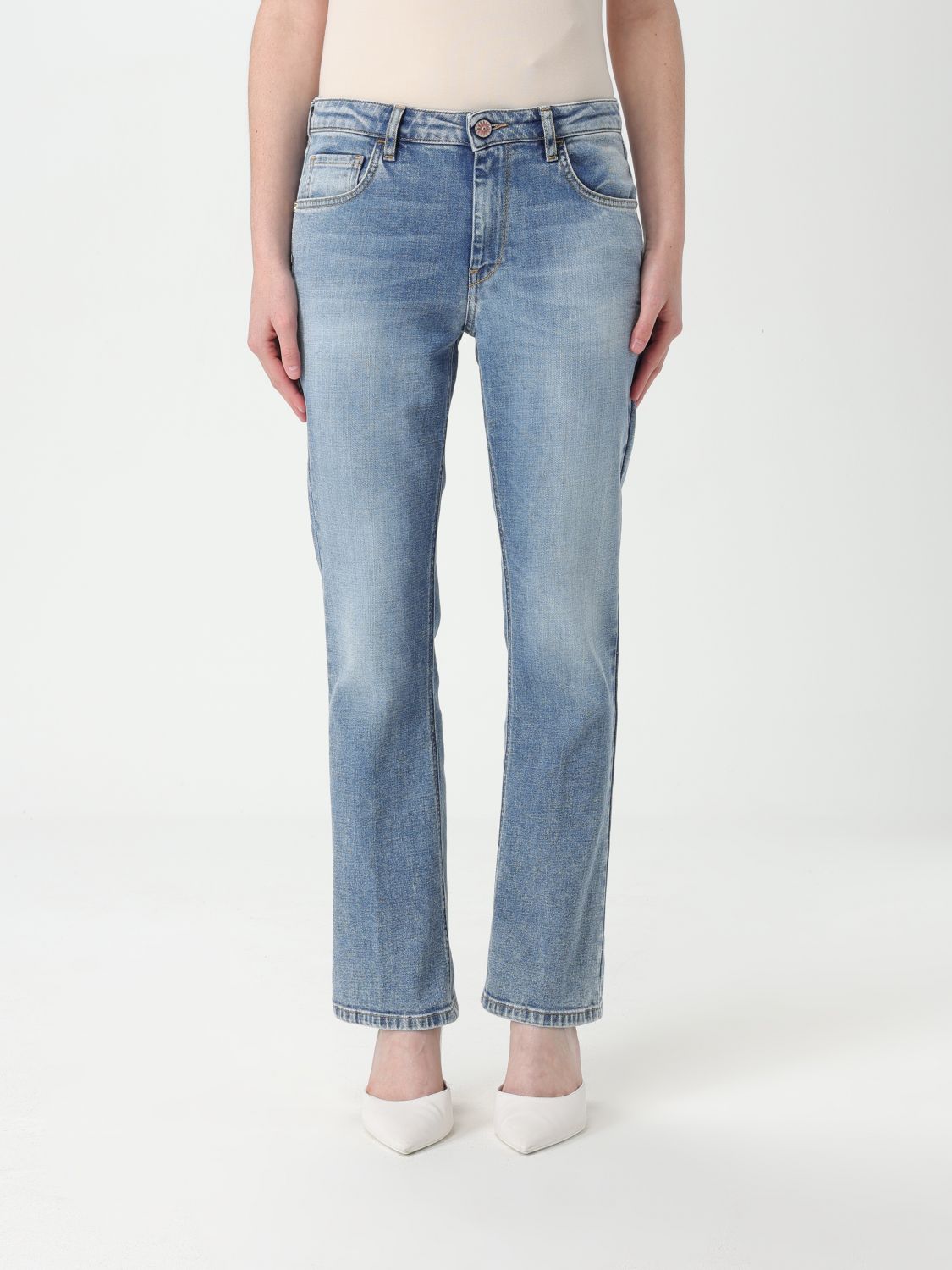 Shop Re-hash Jeans  Woman Color Stone Washed In 石色