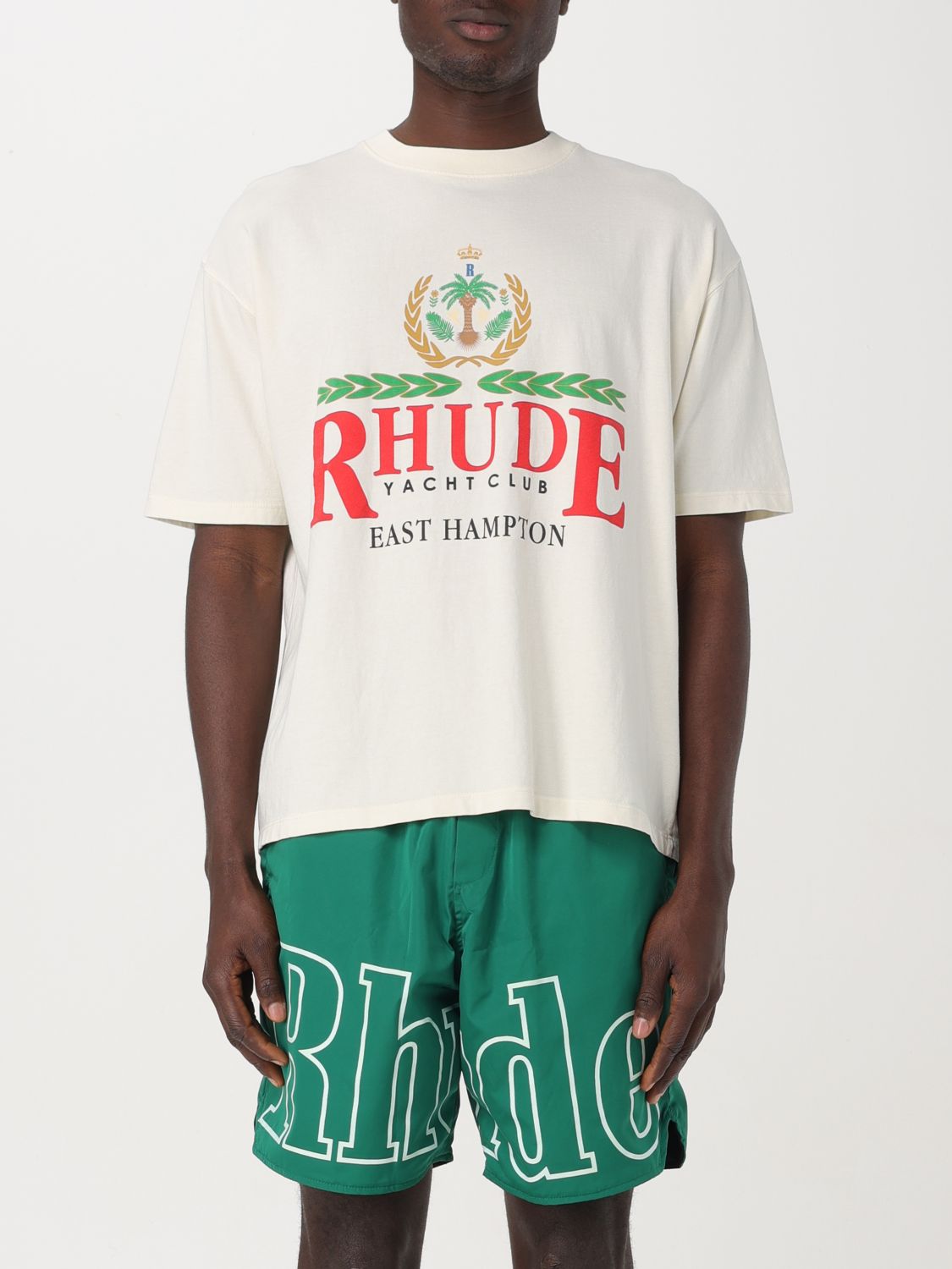 Shop Rhude T-shirt  Men Color Natural