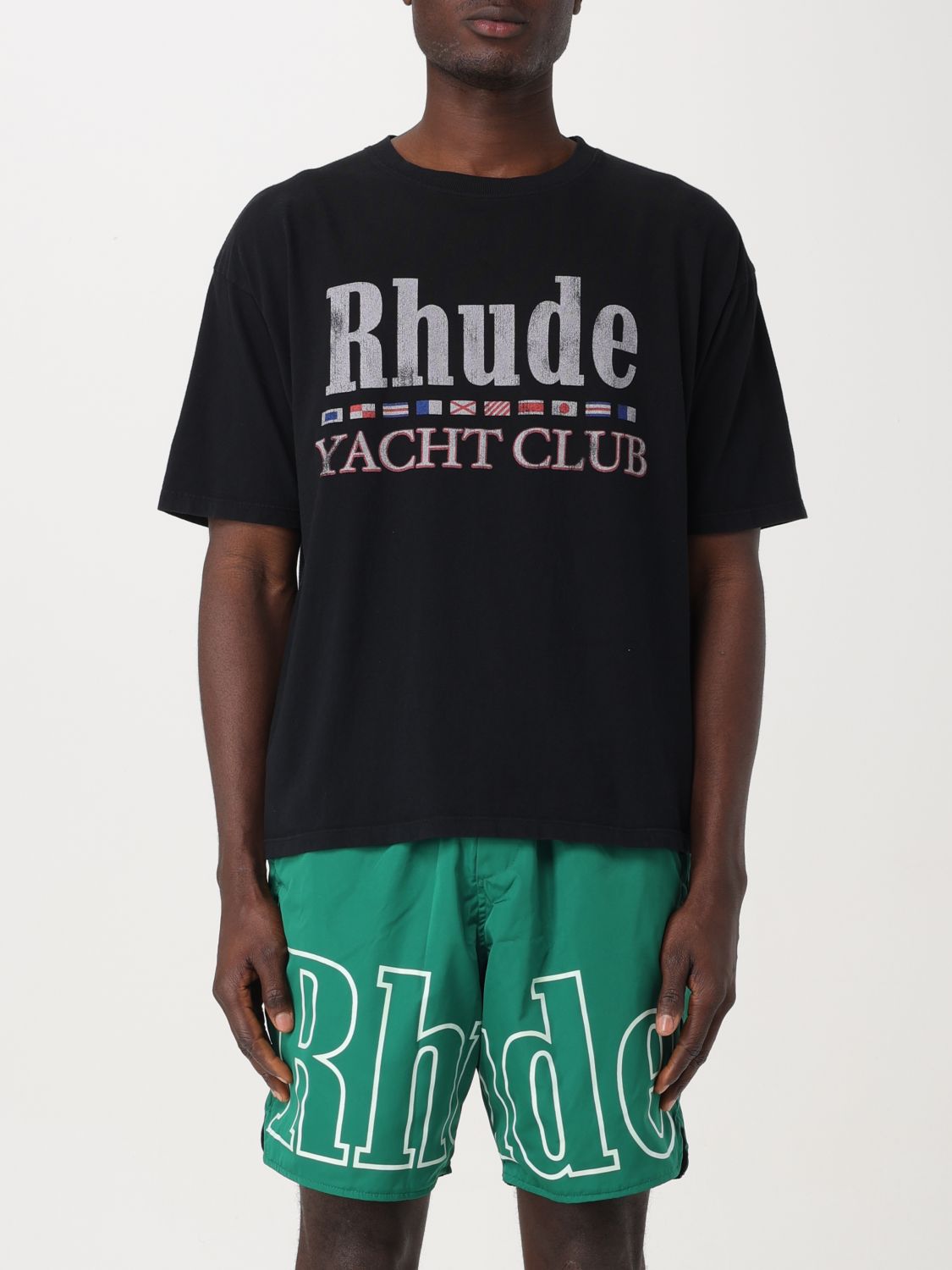 Shop Rhude T-shirt  Men Color Black