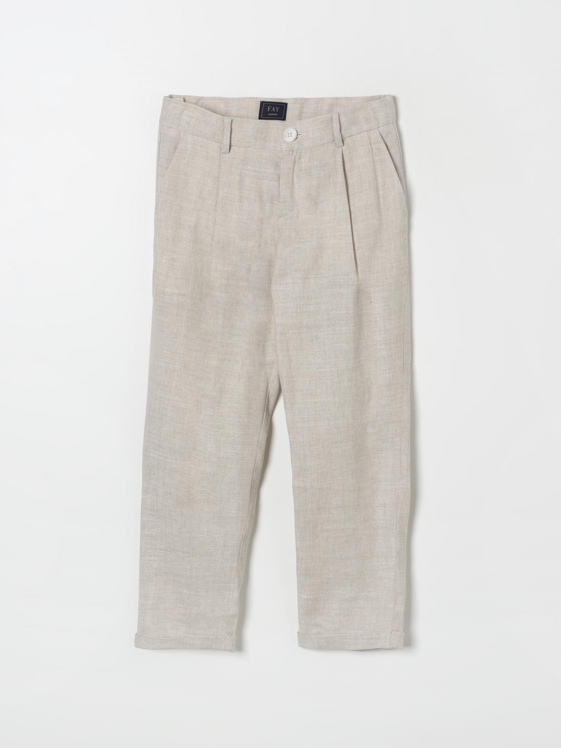 Fay Junior Pants Kids Color Beige In 米色