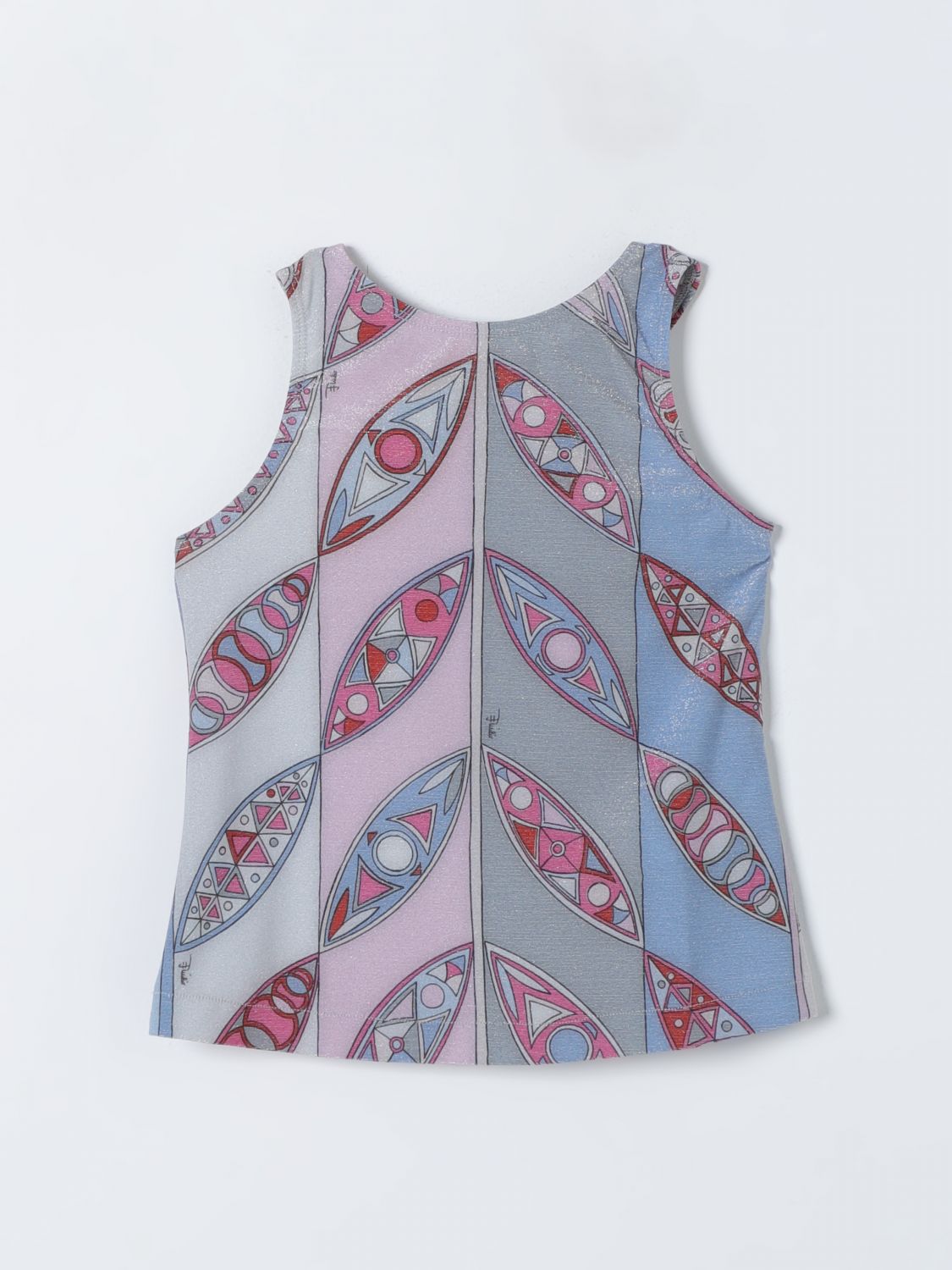 Shop Emilio Pucci Junior Top  Kids Color Silver