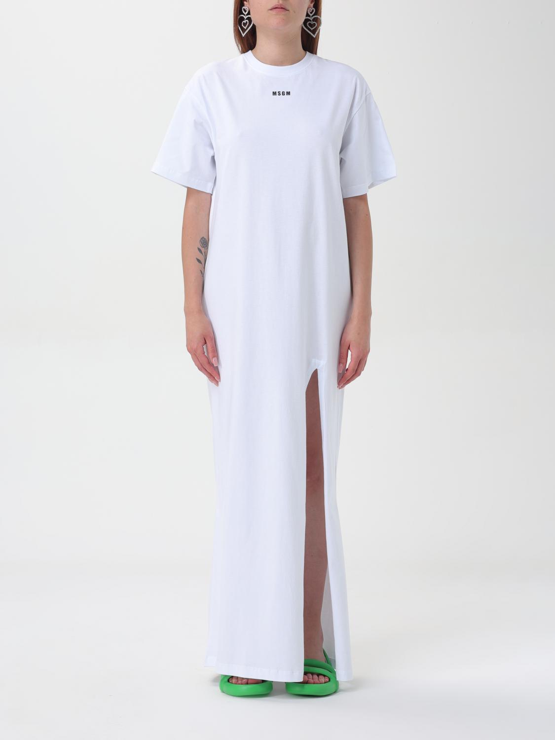 Shop Msgm Dress  Woman Color White