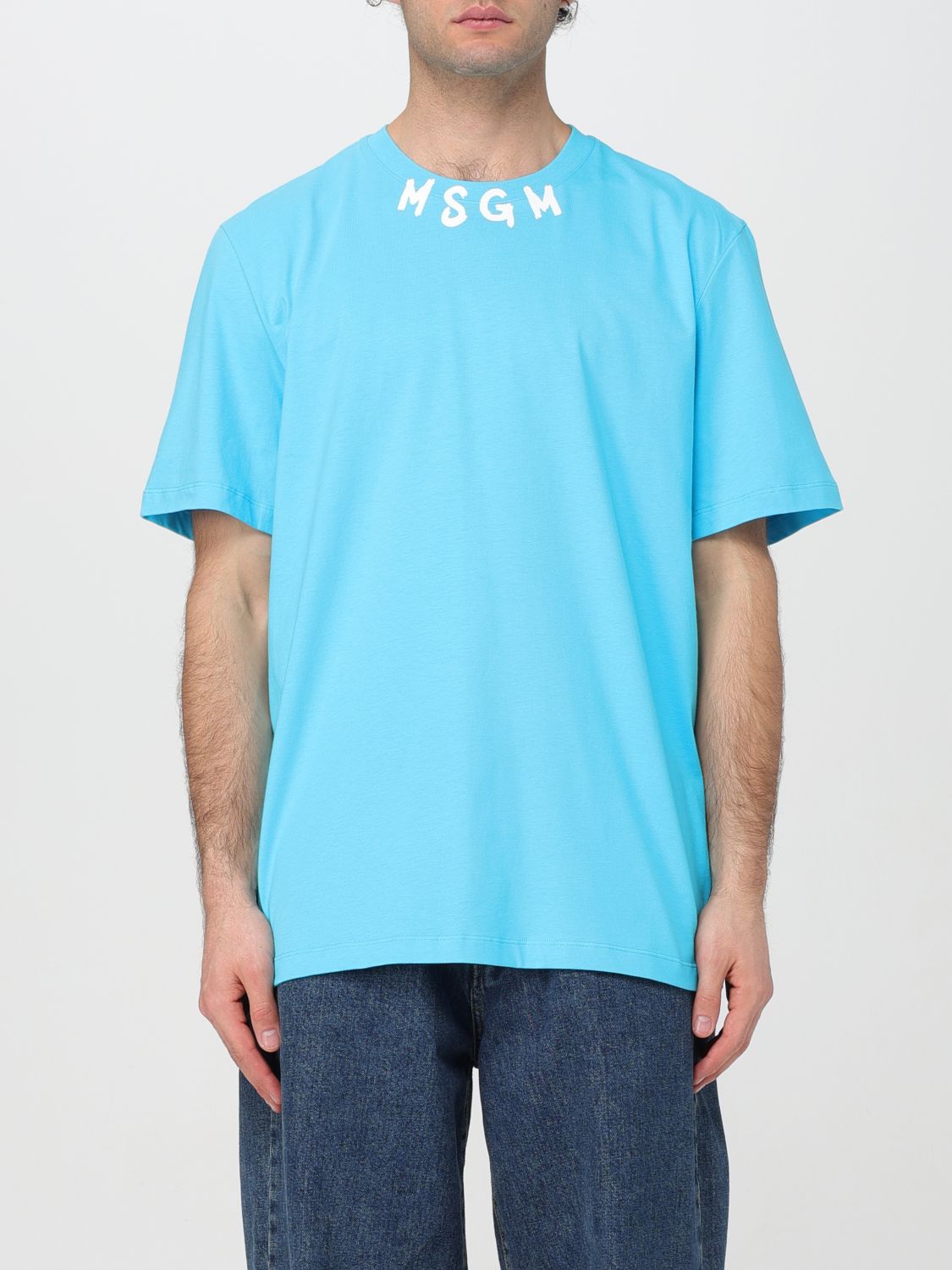 Msgm T-shirt  Men Color Blue