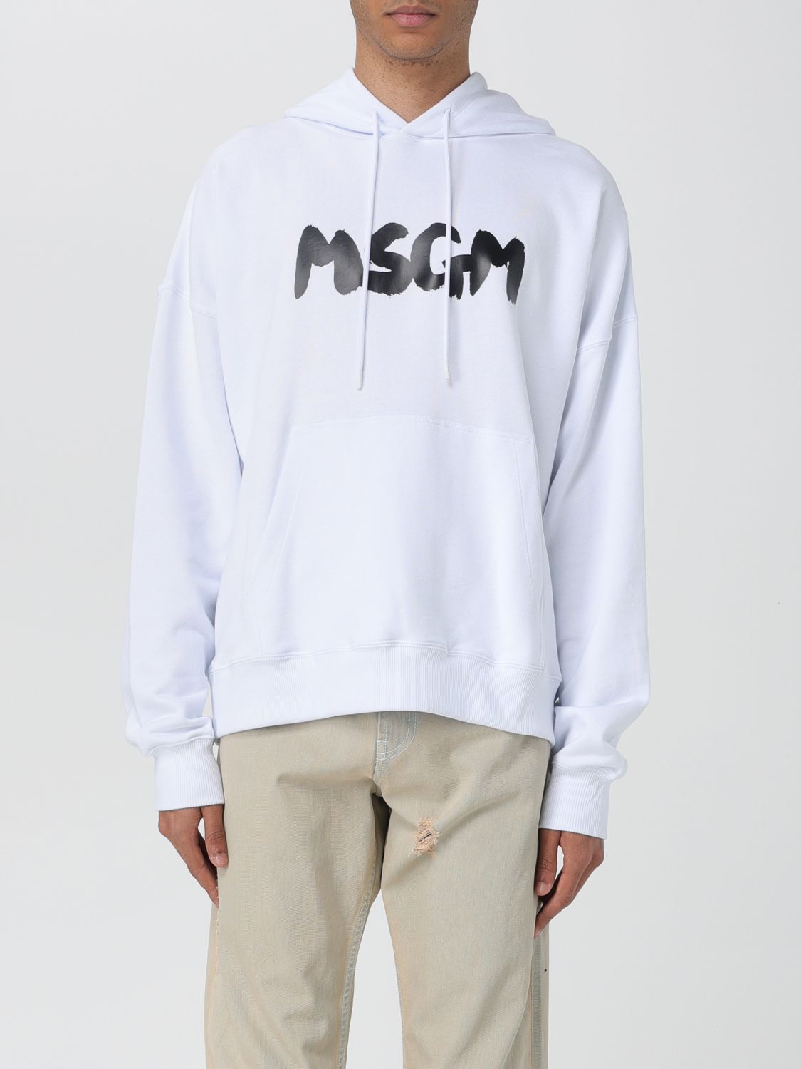 Shop Msgm Sweatshirt  Men Color White