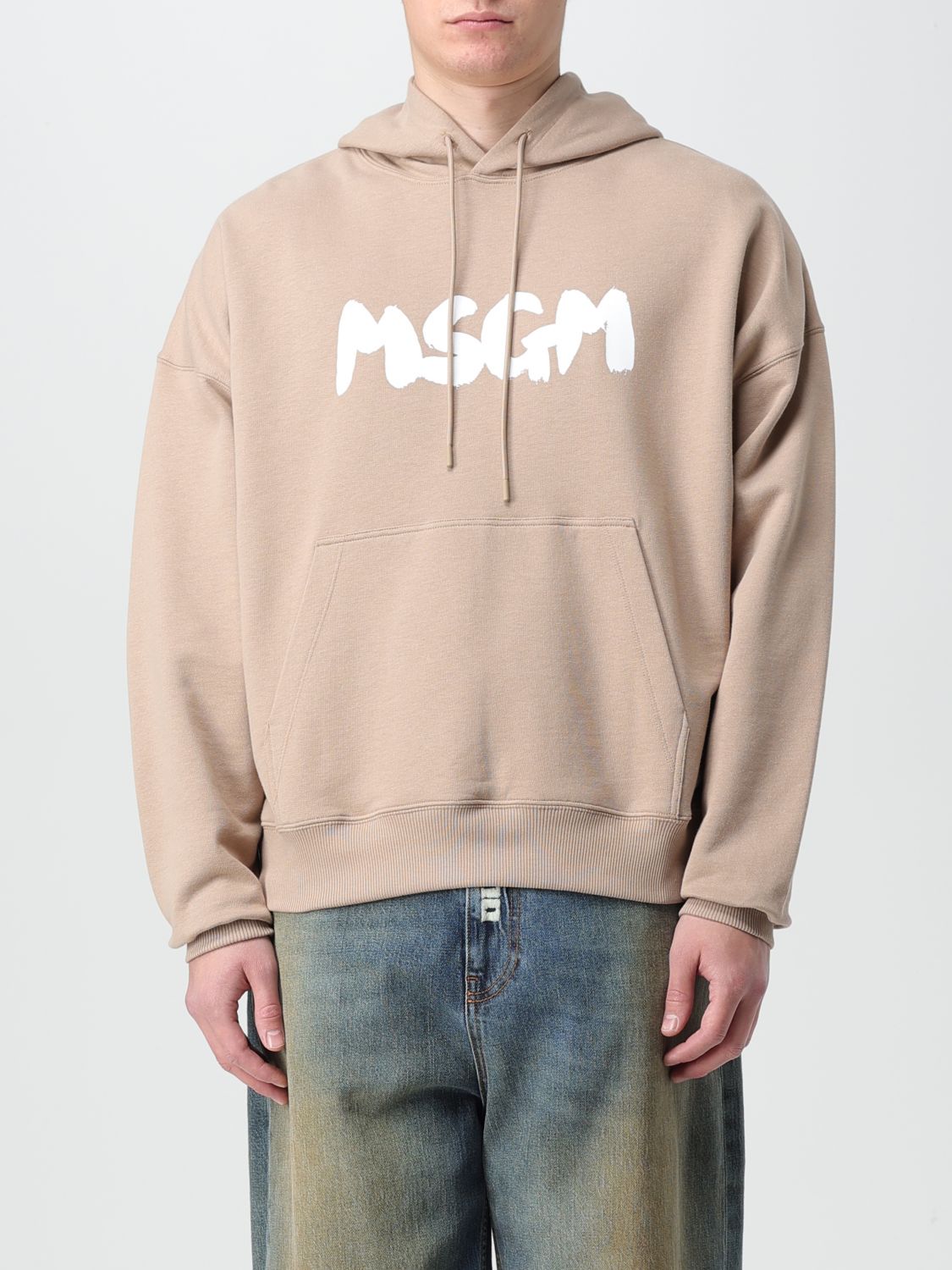 Shop Msgm Sweatshirt  Men Color Sand