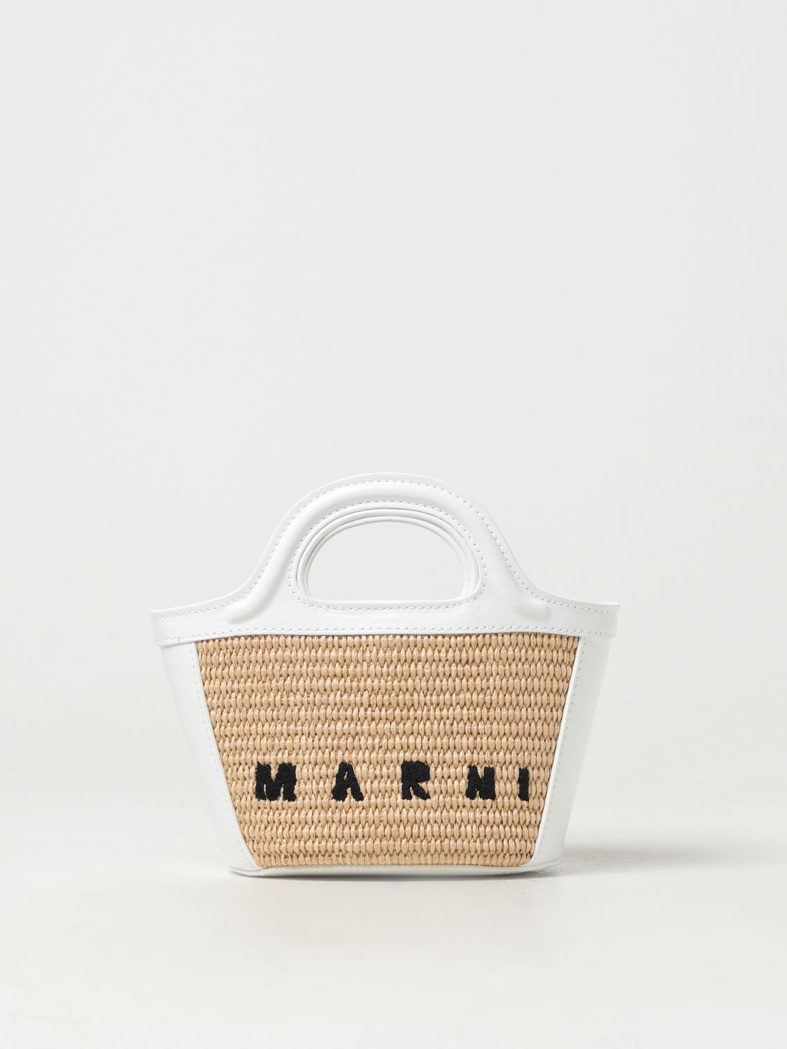 Marni Tropicalia Micro Cotton-blend Basket Bag In White