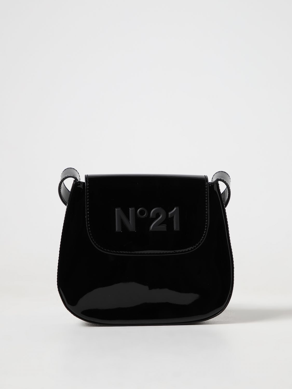 N°21 Patent Leather Bag With Logo In Black