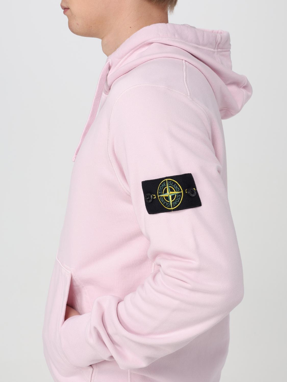 Mens pink discount stone island hoodie