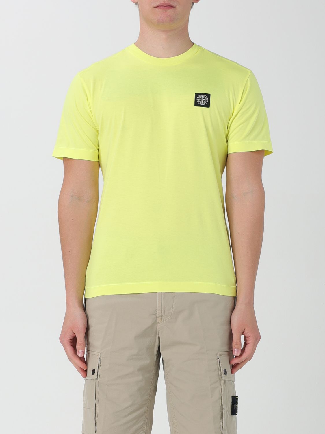 Shop Stone Island T-shirt  Men Color Yellow