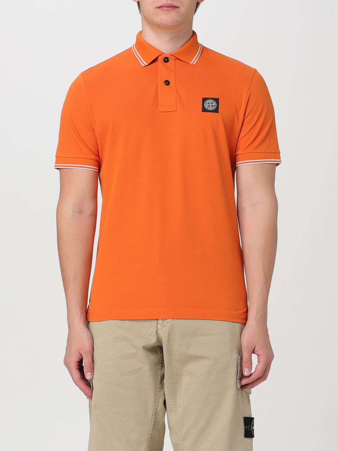 Shop Stone Island Polo Shirt  Men Color Orange